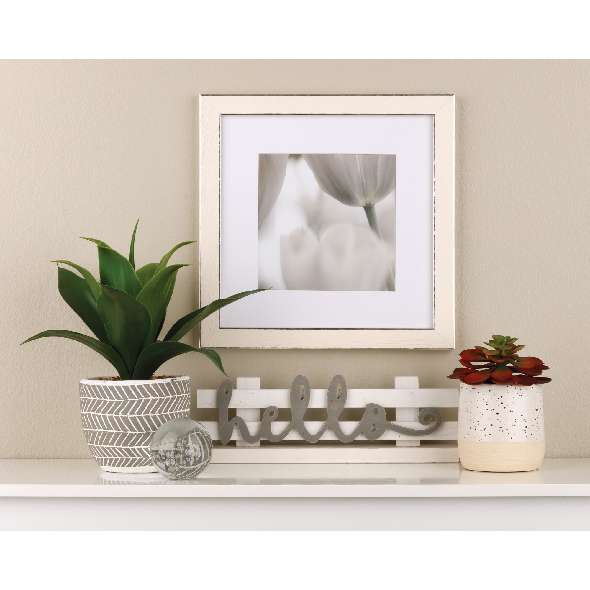 White &#x26; Silver Frame with Mat, Gallery by Studio D&#xE9;cor&#xAE;