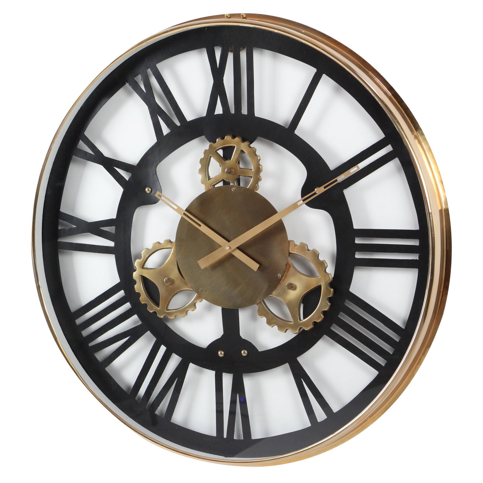 Black Industrial Stainless Steel Wall Clock