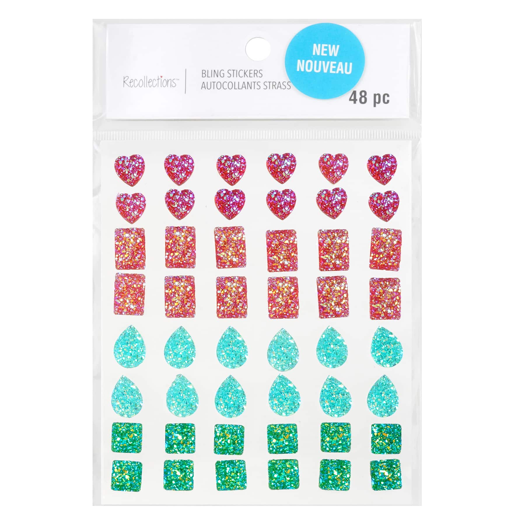 12 Pack: Rainbow Bling Mix Shaped Stickers by Recollections™