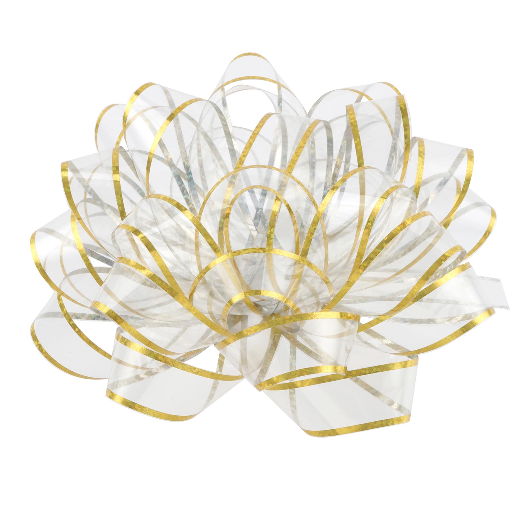 12 Pack: 6" Clear & Gold Trim Gift Bow by Celebrate It™