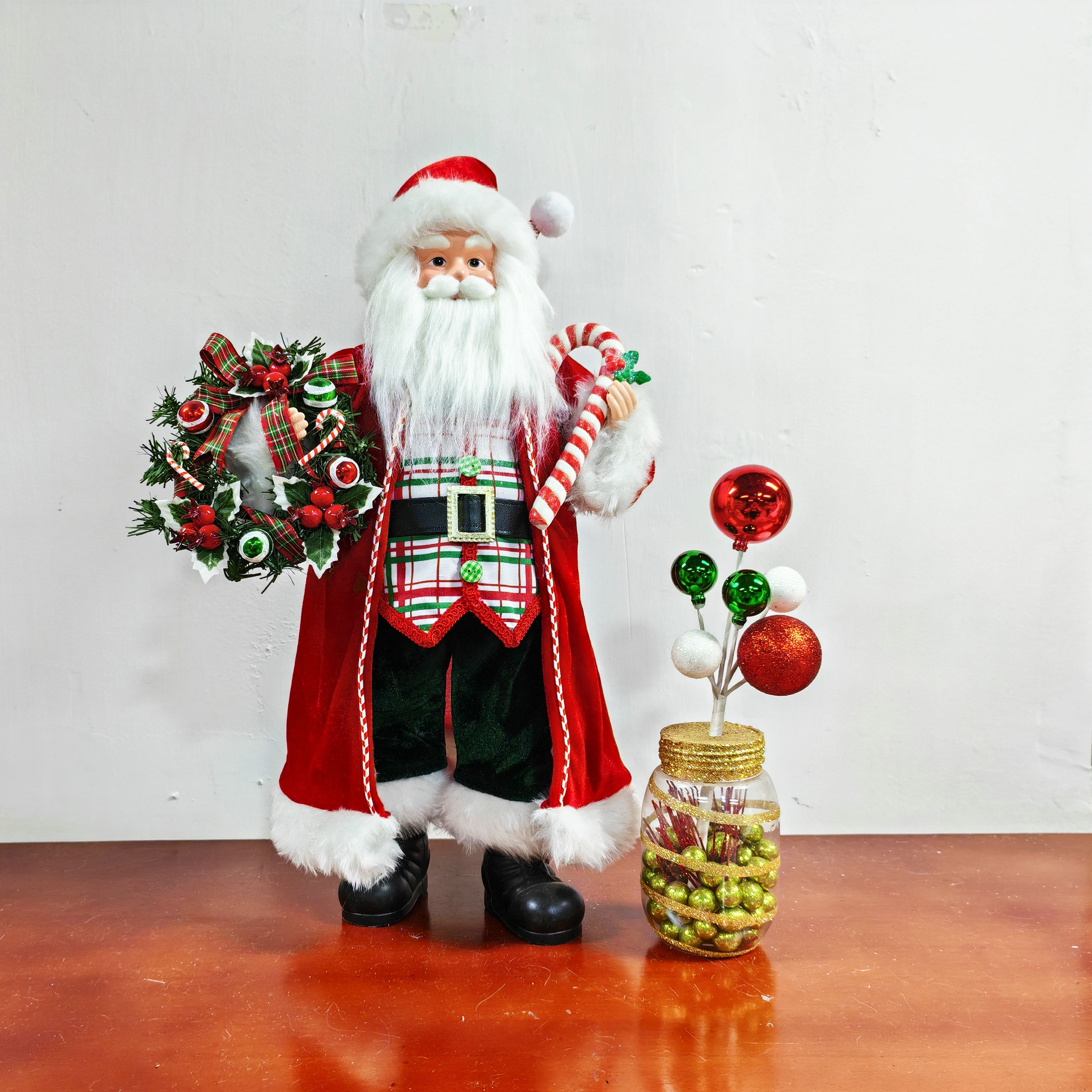 10" Red, Green & White Ball Ornament Pick by Ashland®