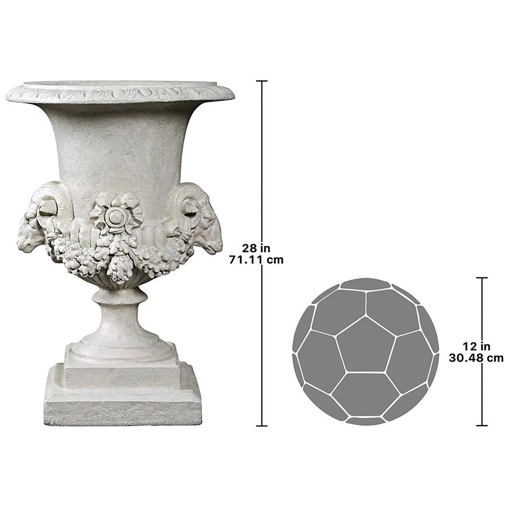 Design Toscano&#xAE; 28&#x22; Hermes Ram&#x27;s Head Garden Urn