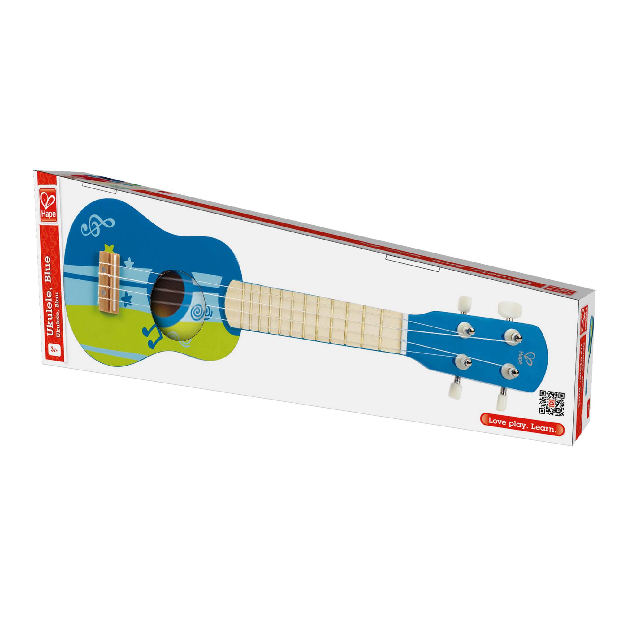 Hape Blue &#x26; Green Kid&#x27;s Wooden Toy Ukulele