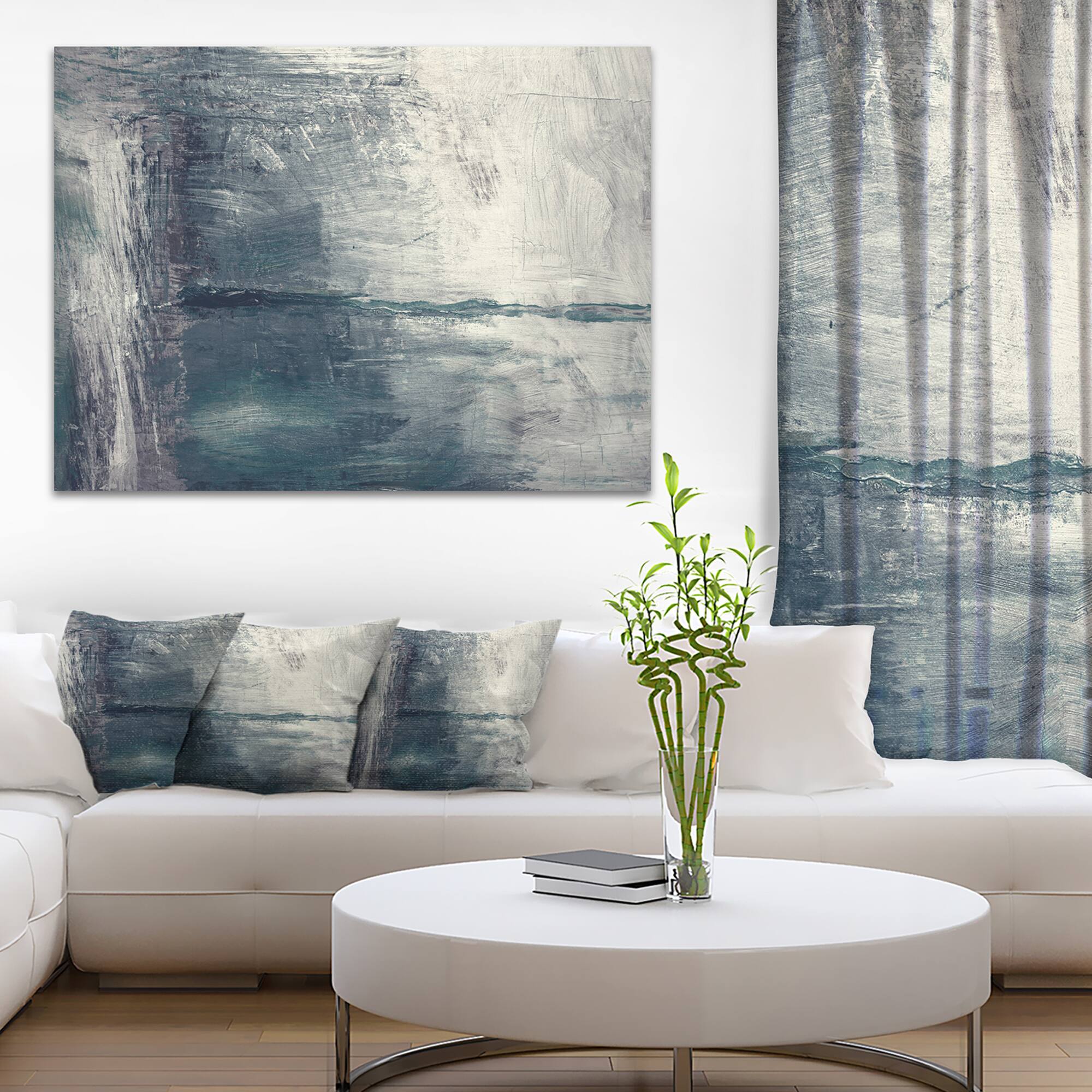 Designart - Grey Abstract Pattern Oil Painting - Abstract Canvas Painting