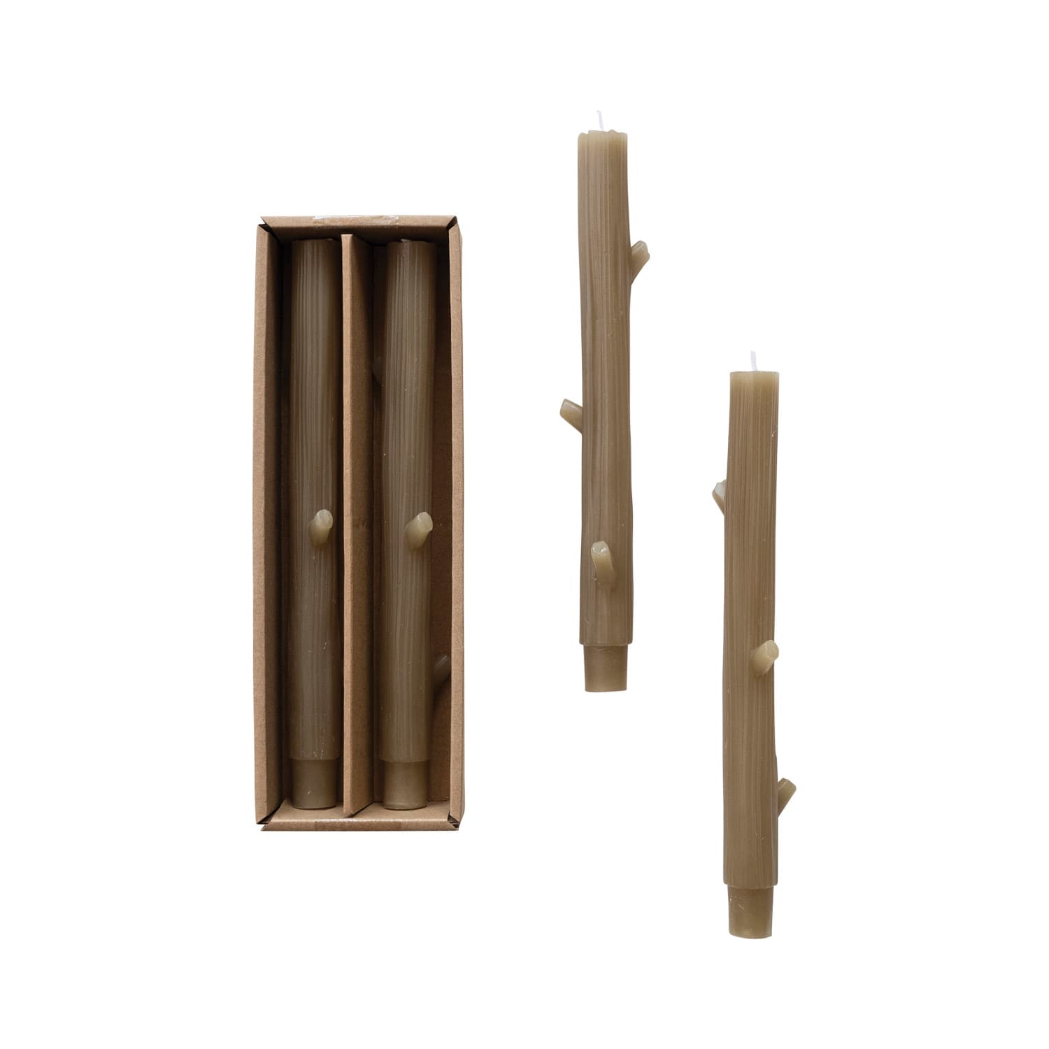 Hello Honey® 10.25" Unscented Tree Branch Taper Candles, 2ct.