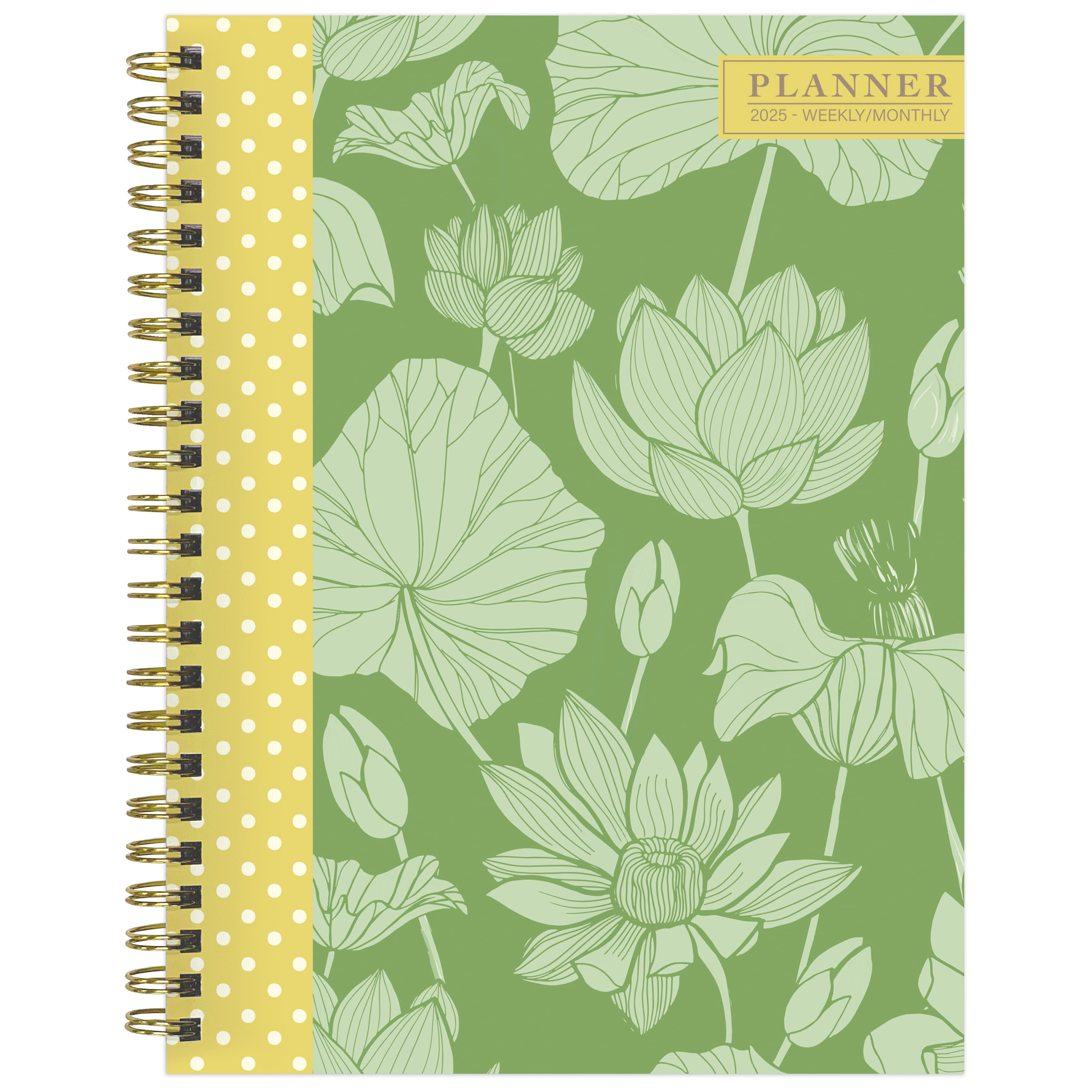 TF Publishing 2025 Medium Lotus Weekly Monthly Spiral Planner