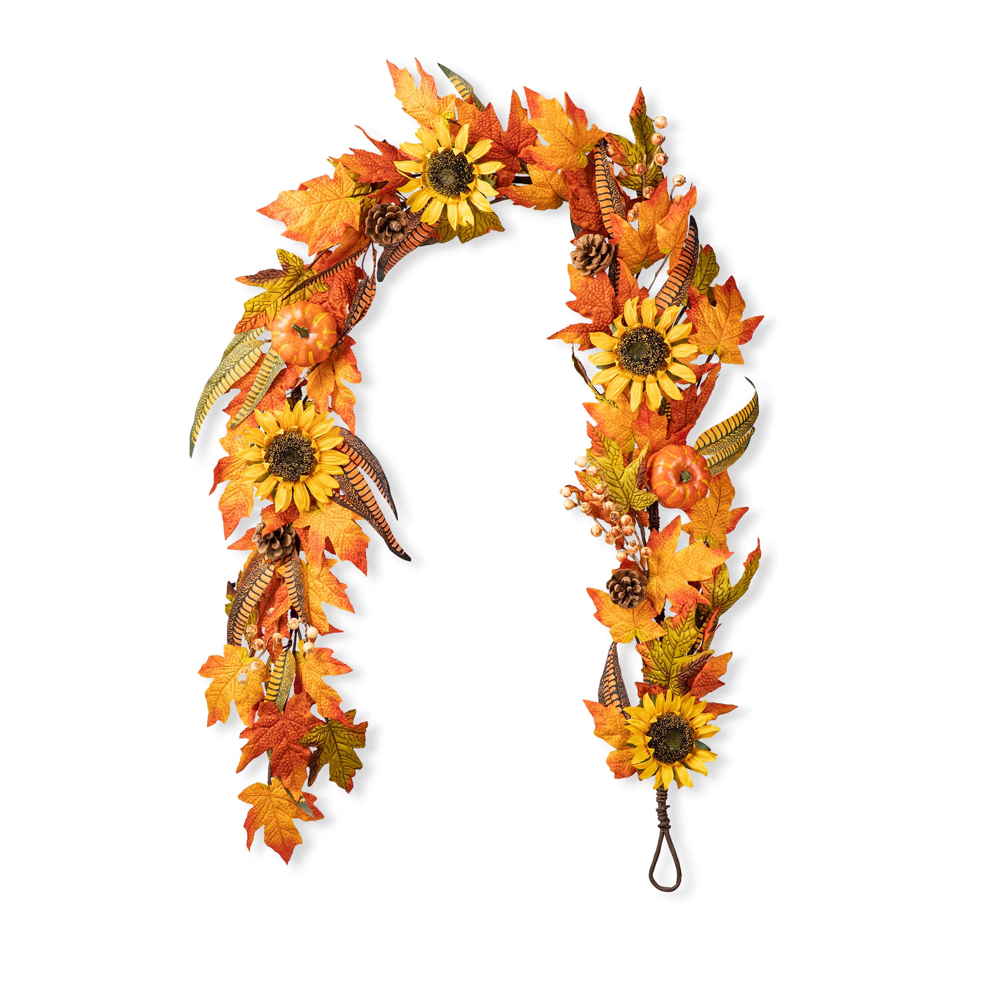 Glitzhome&#xAE; 6ft. Fall Maple Leaf &#x26; Sunflower Garland