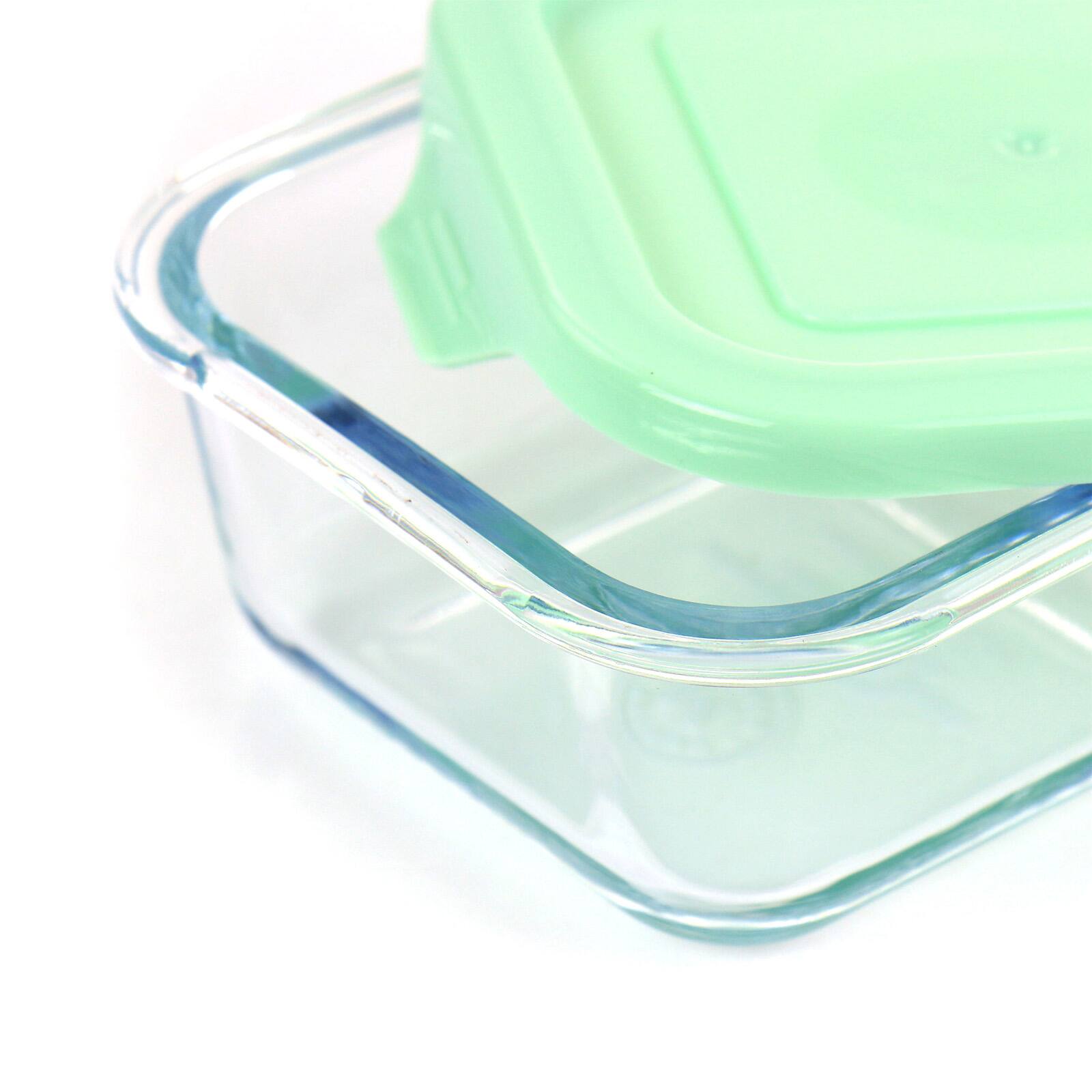 Martha Stewart Square Glass Food Storage Container with Mint Lid