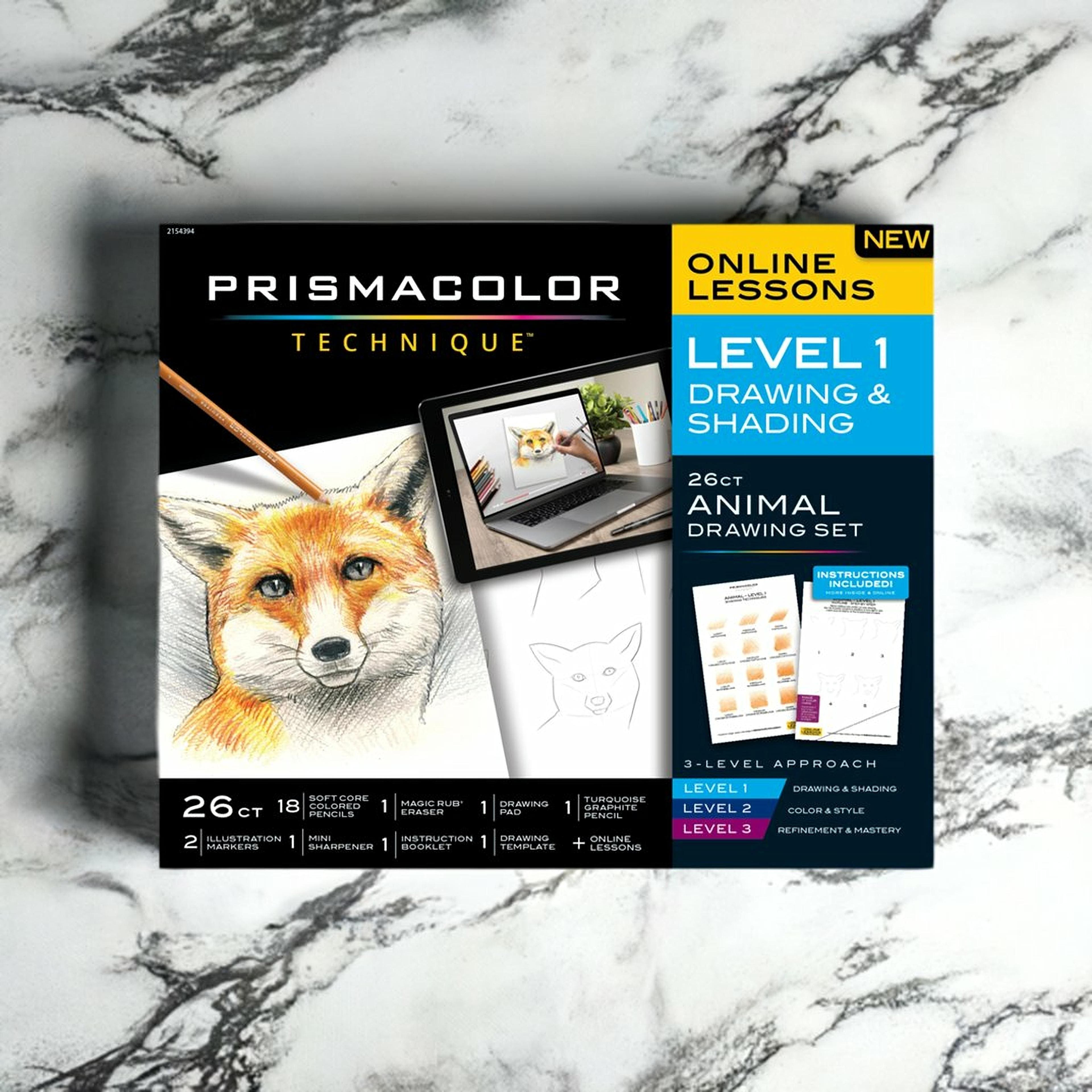 Prismacolor&#xAE; Technique&#x2122; Level 1 Drawing &#x26; Shading 26-Piece Animal Drawing Set