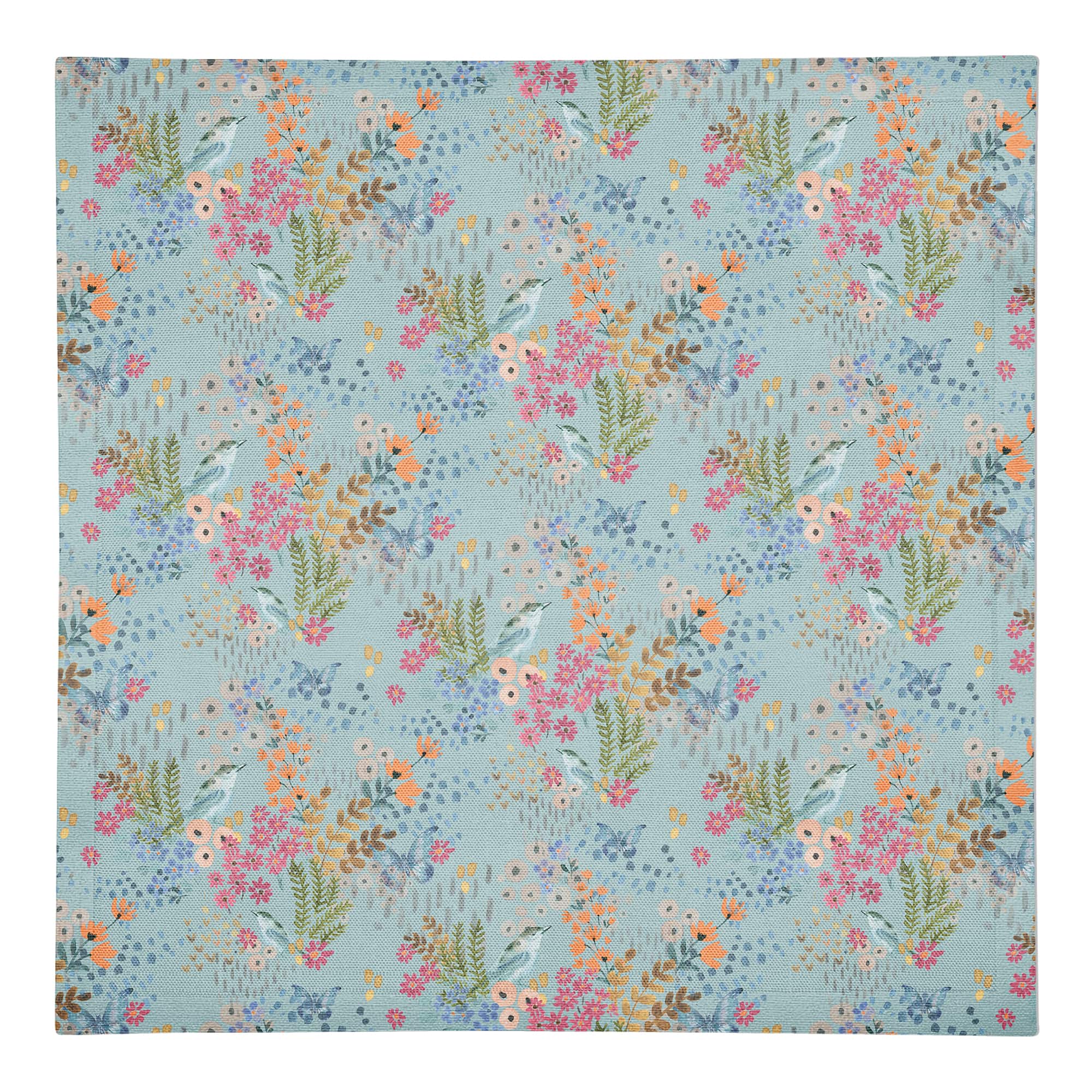 Butterfly Bird Floral Cotton Twill Napkin