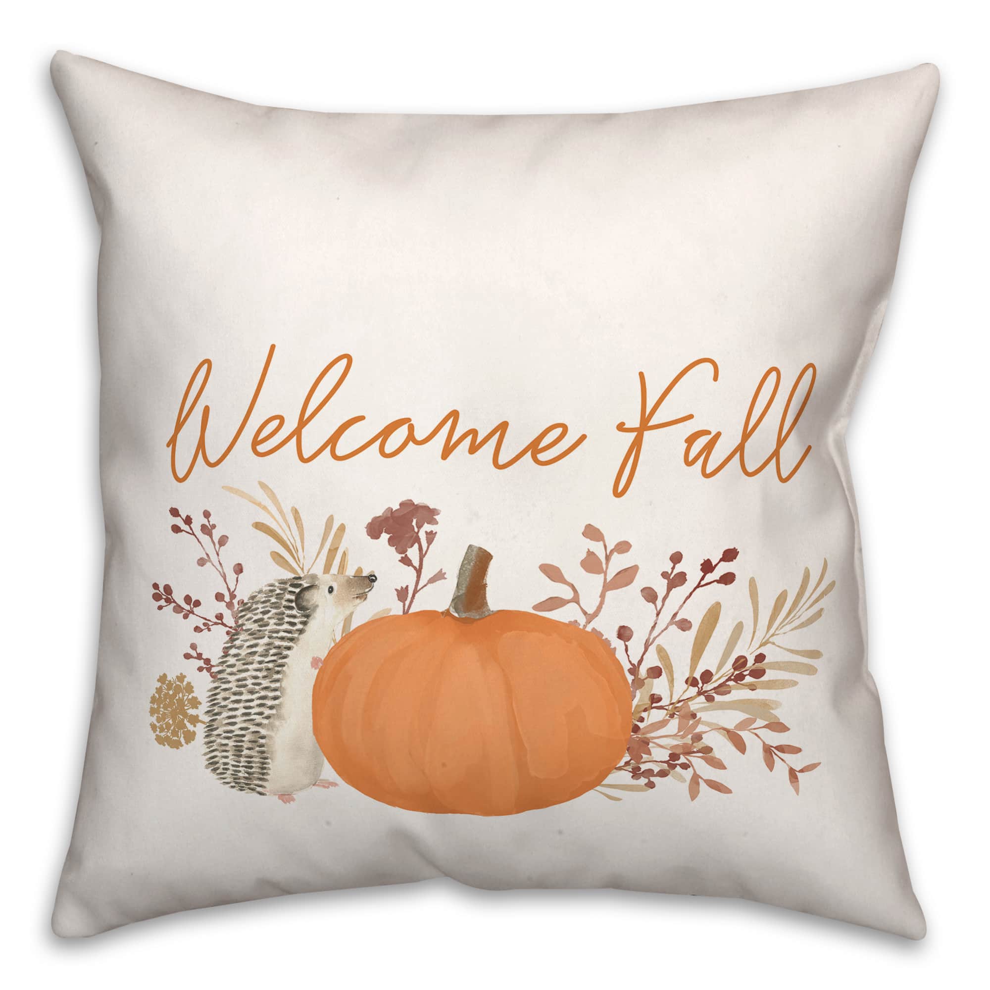 Welcome Fall Hedgehog Throw Pillow