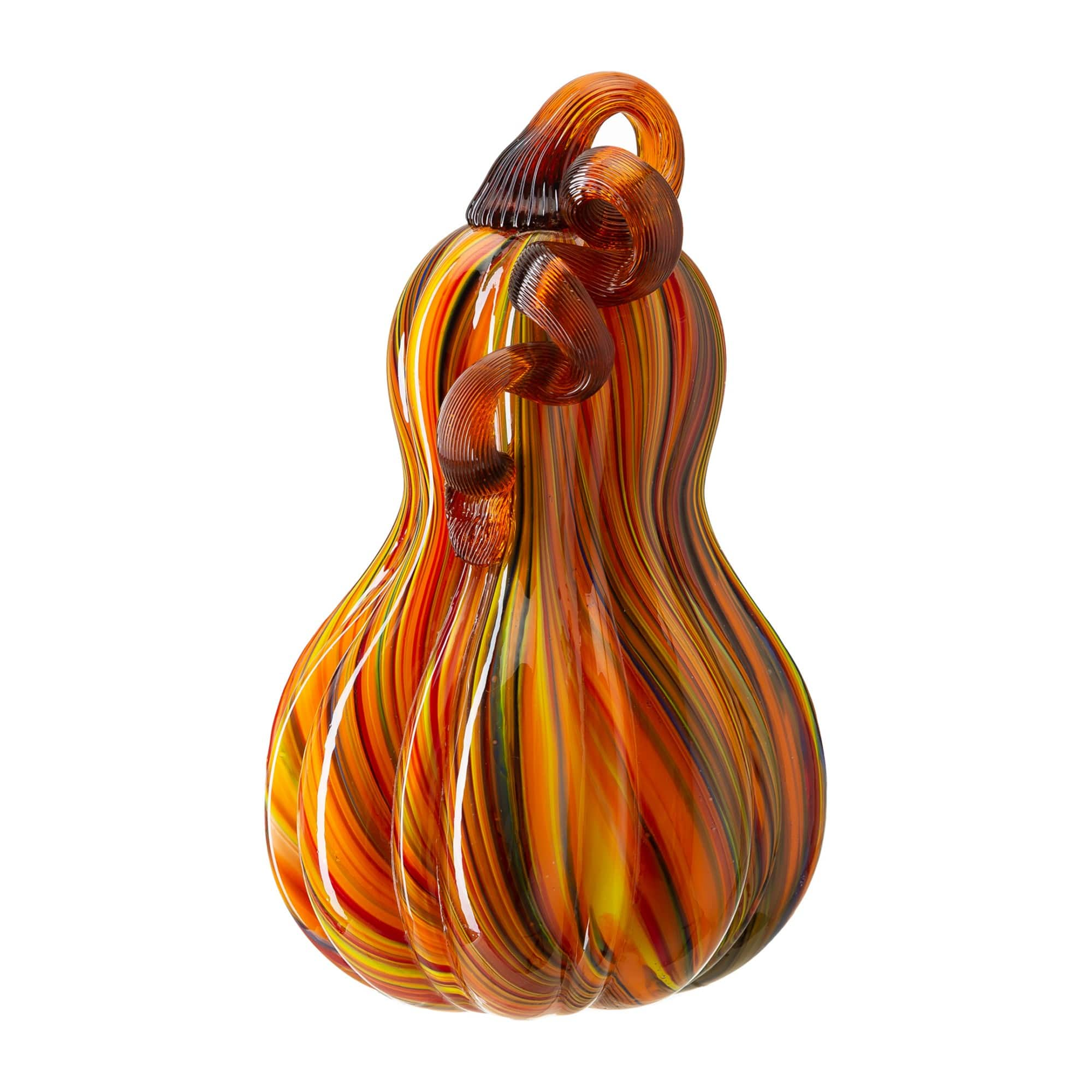 Glitzhome&#xAE; Multi Striped Glass Pumpkin &#x26; Gourd Set