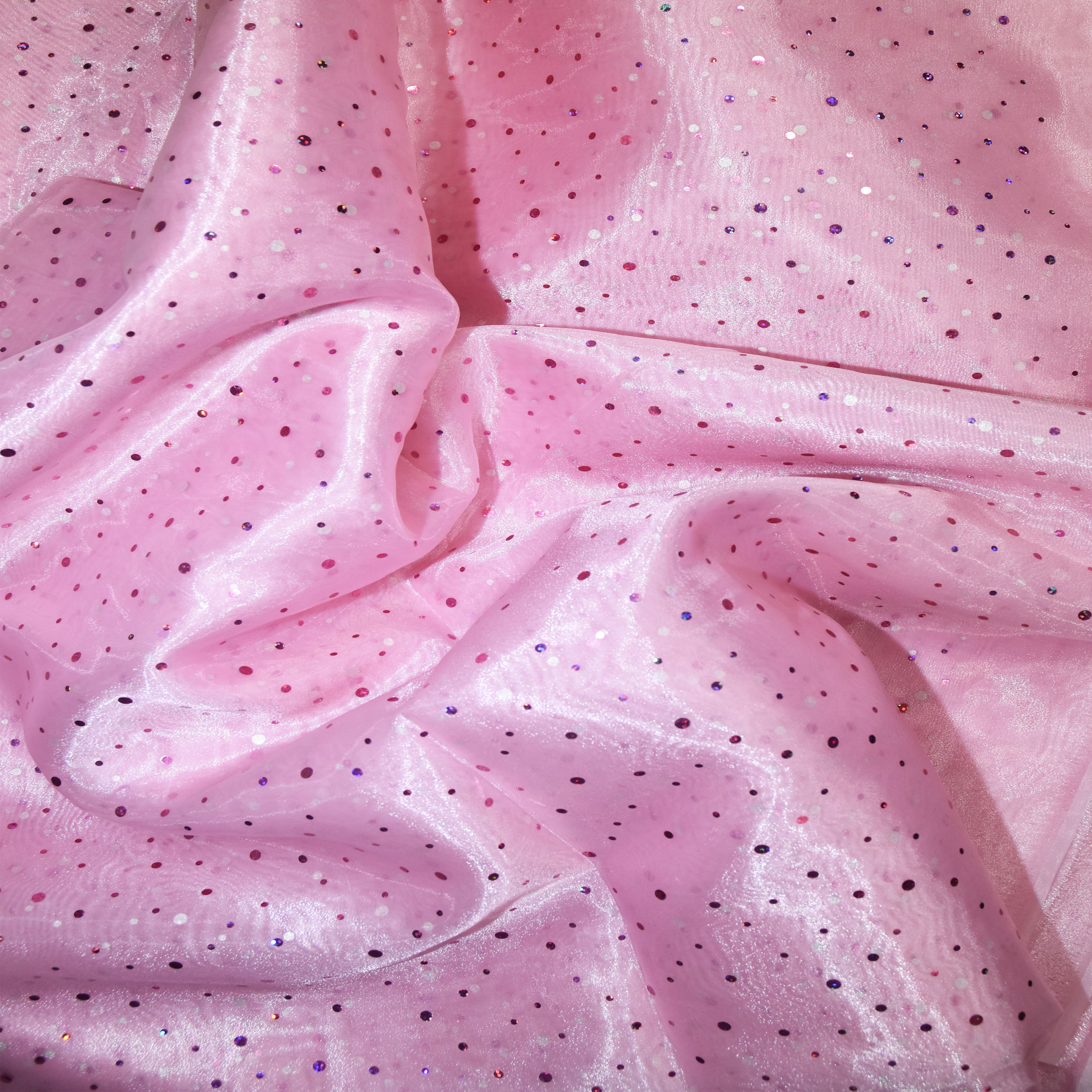 Feldman Light Pink Ducco Dots Organza