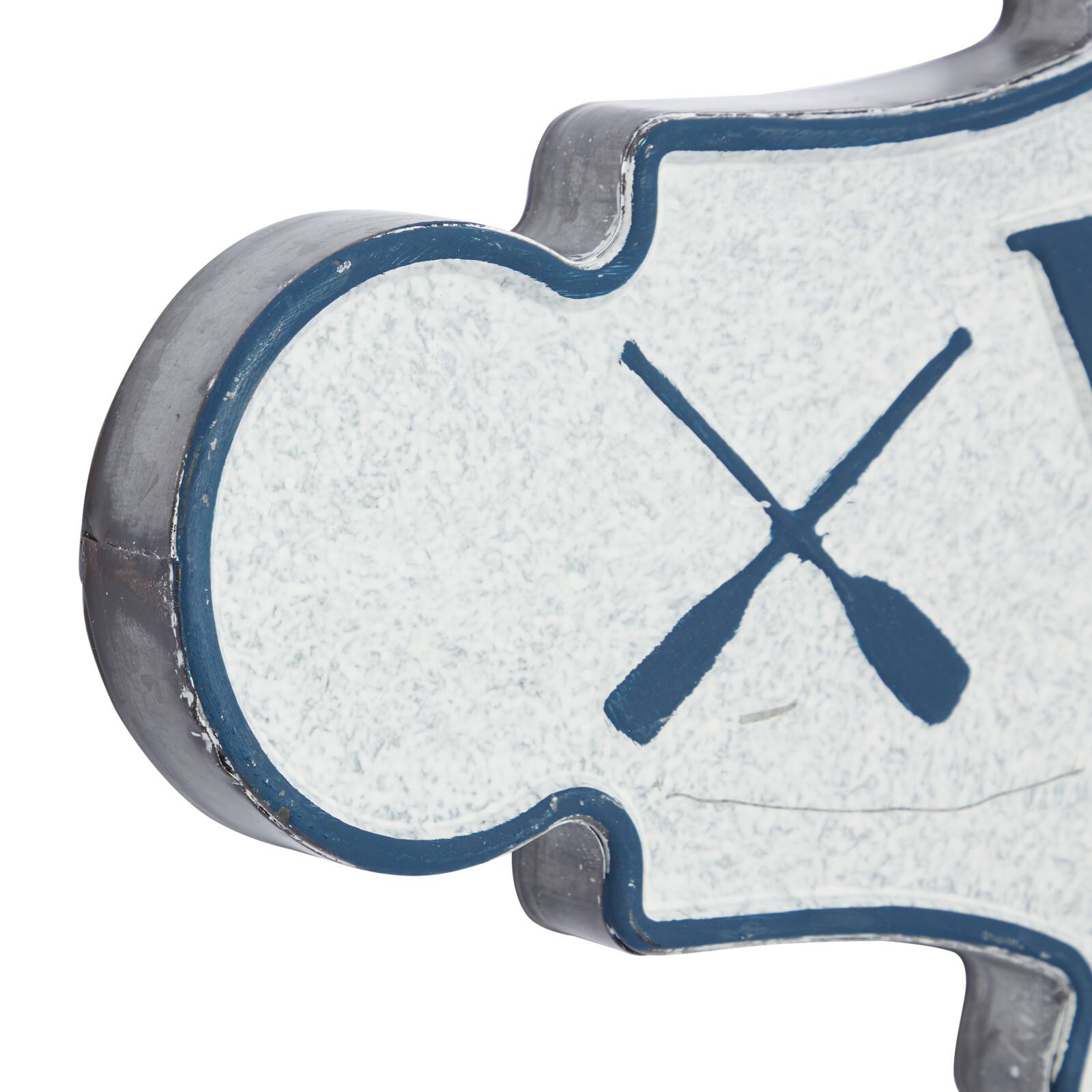 Blue Metal Coastal Sign Wall Décor