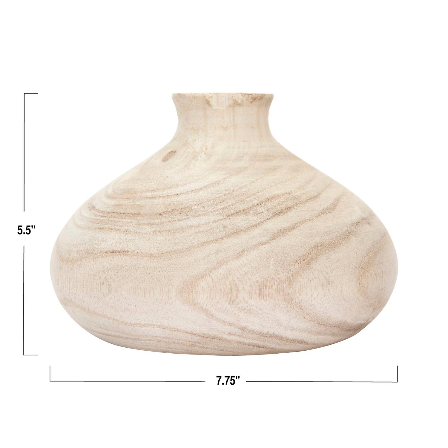 5.5&#x22; Paulownia Wood Vase 