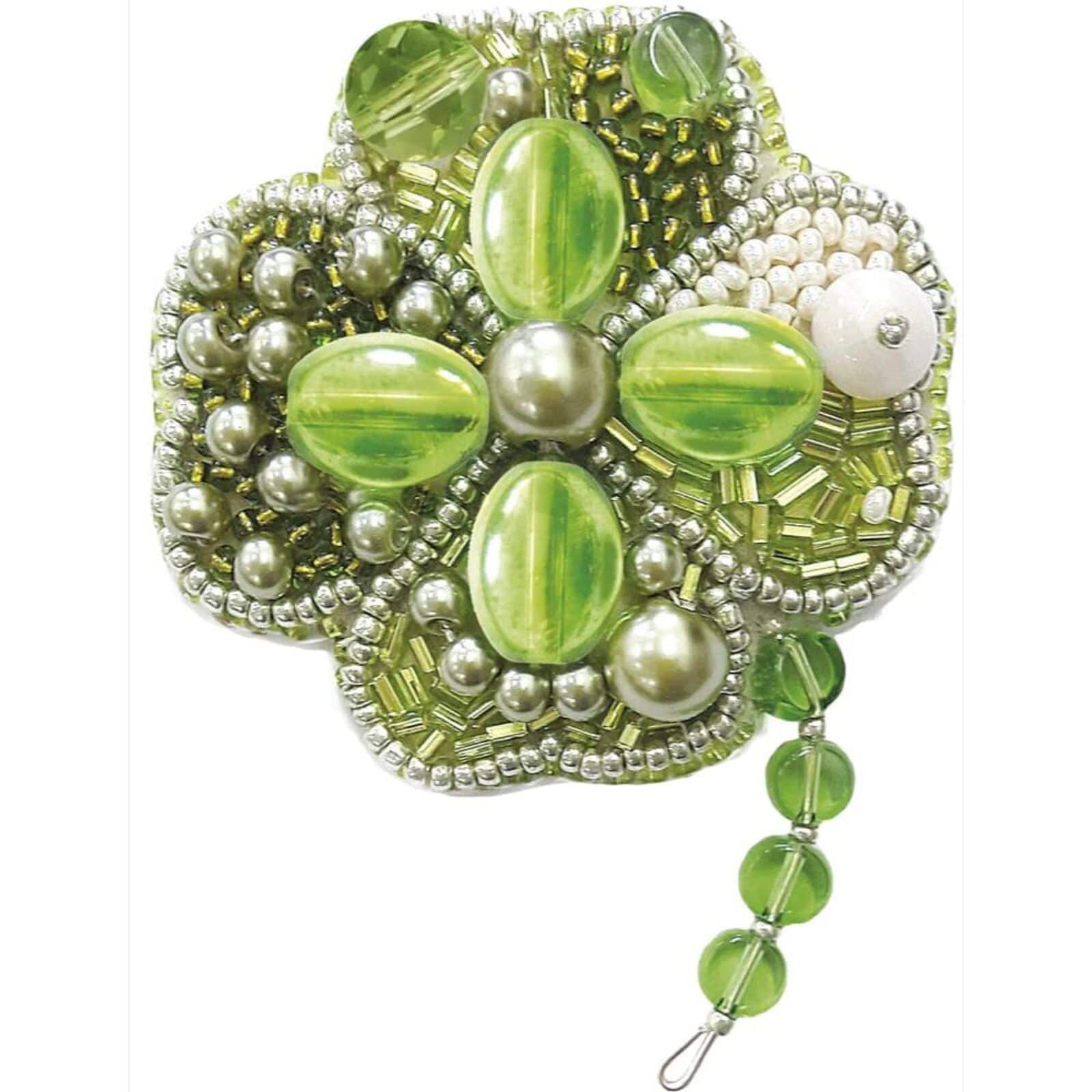 Crystal Art Beadwork Kit For Creating Brooch Symbol Of Luck