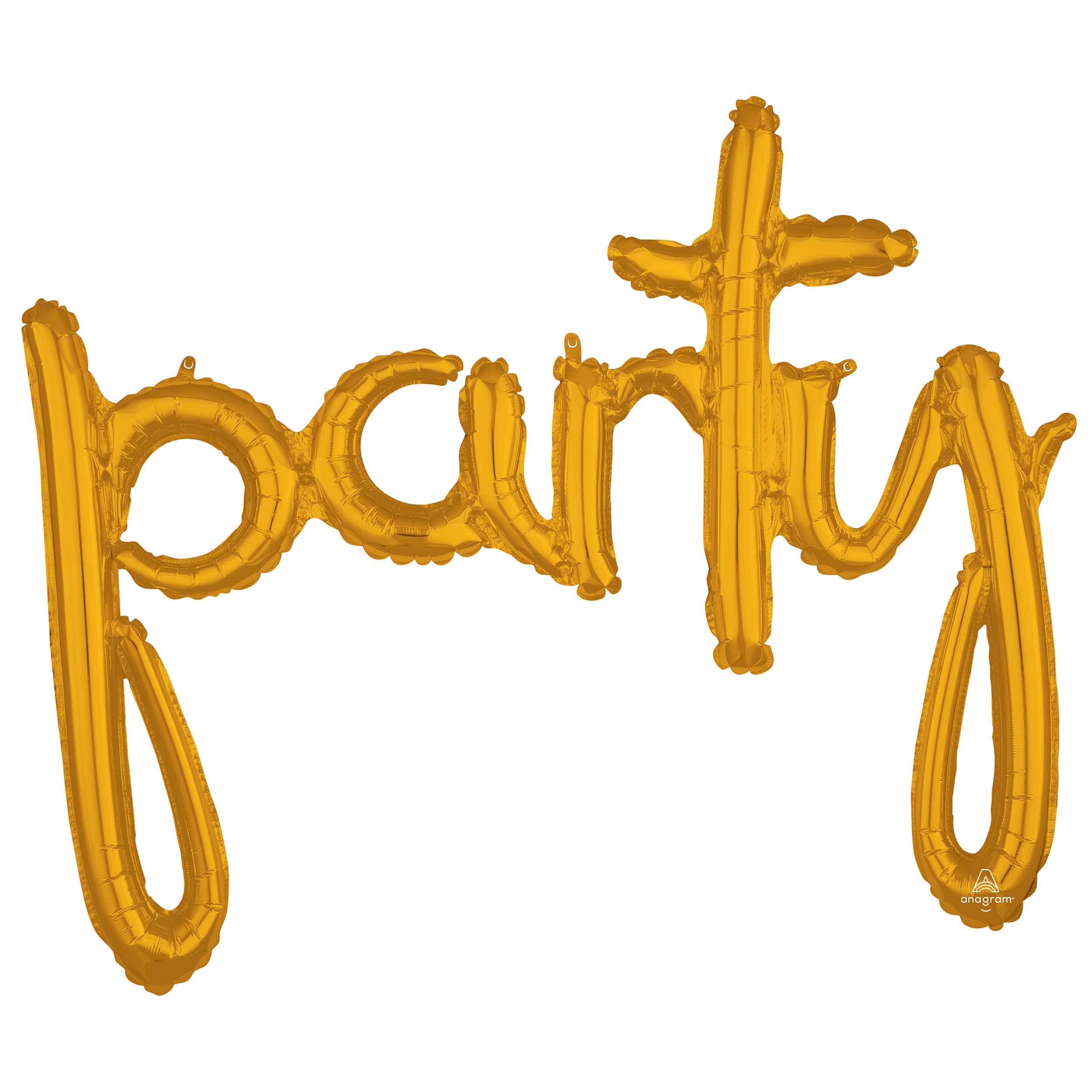 39&#x22; Gold Party Script Phrase Foil Balloon