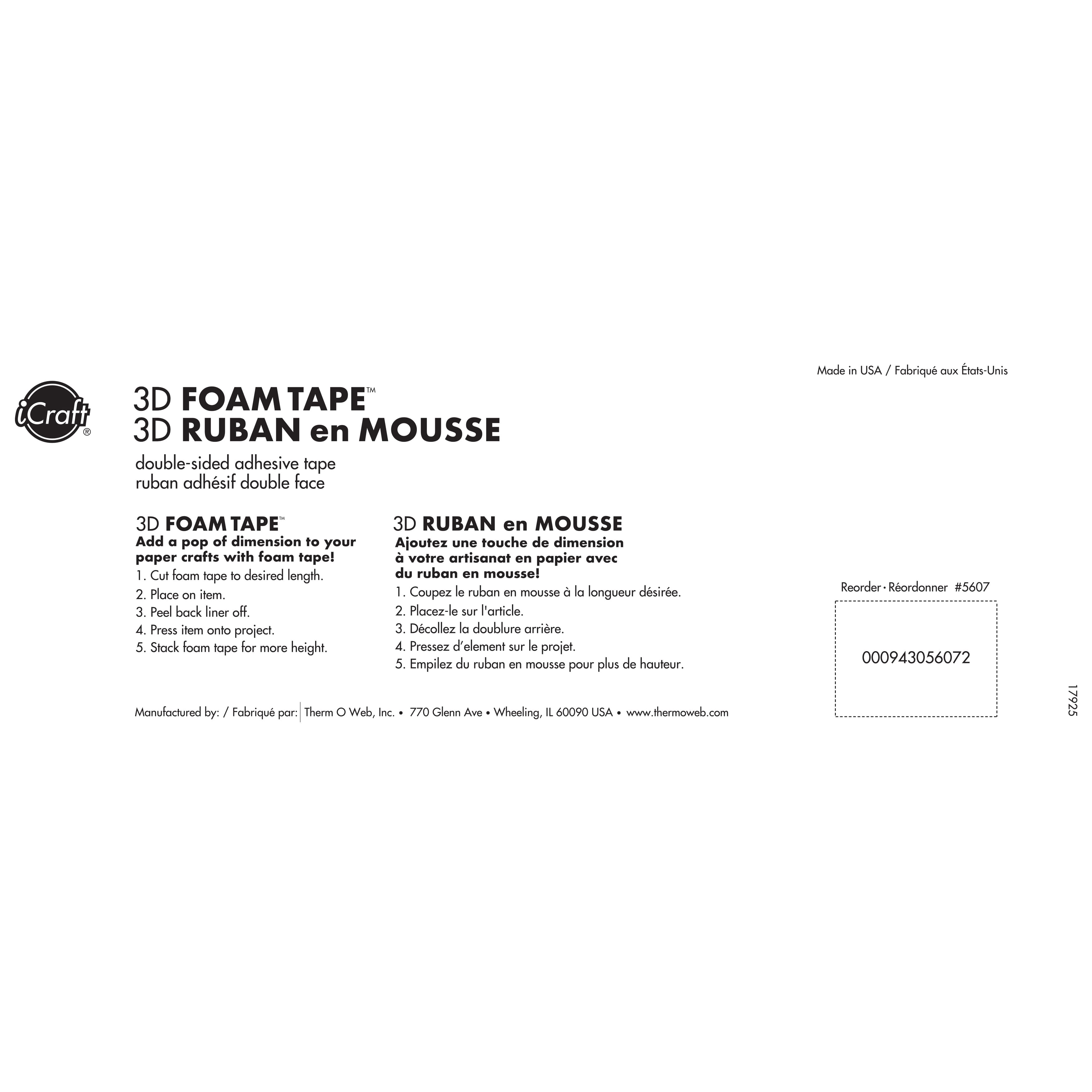 6 Pack: iCraft White 3D Foam Tape™ Jumbo Roll, 108ft.