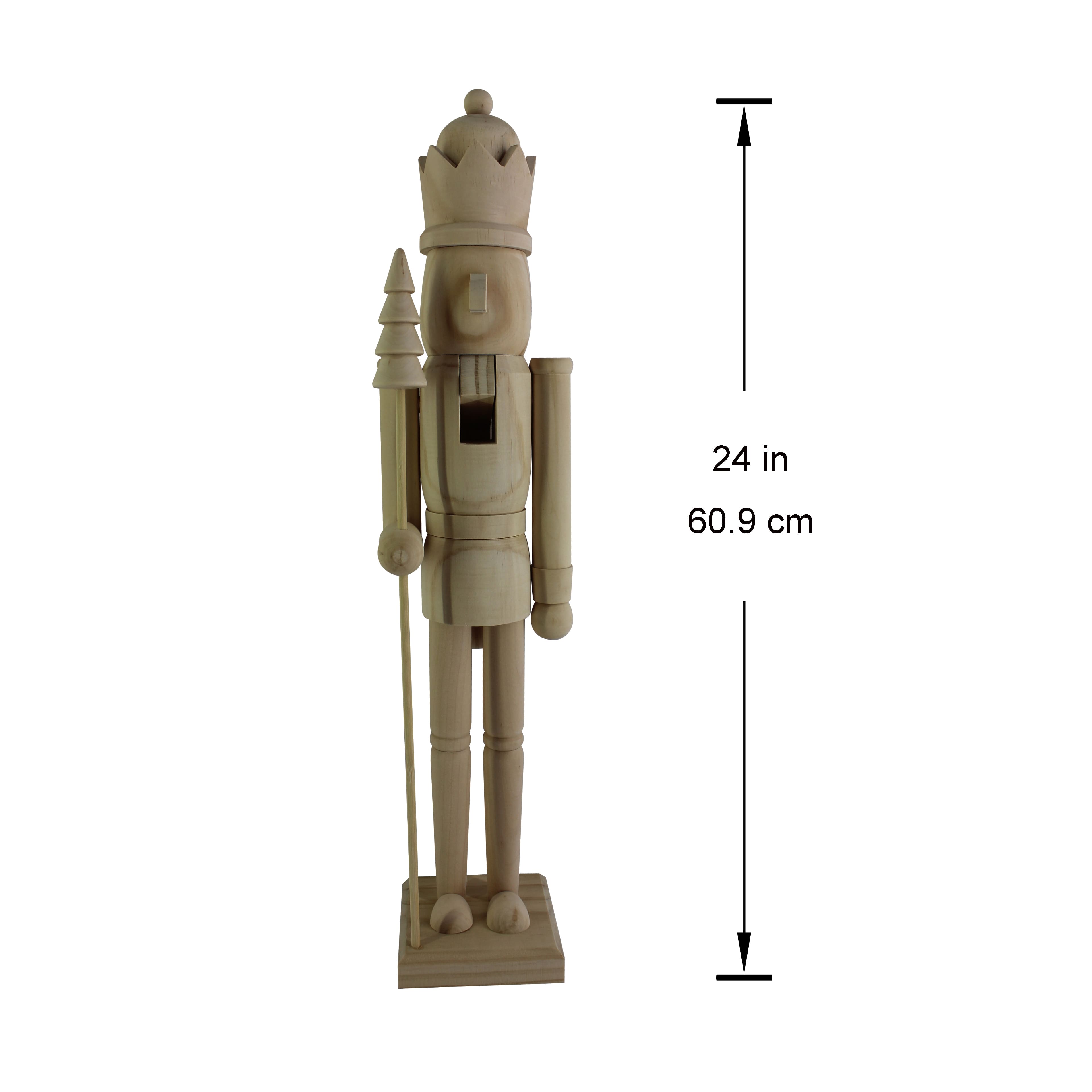 24&#x22; King with Tree DIY Pinewood Nutcracker by Make Market&#xAE;