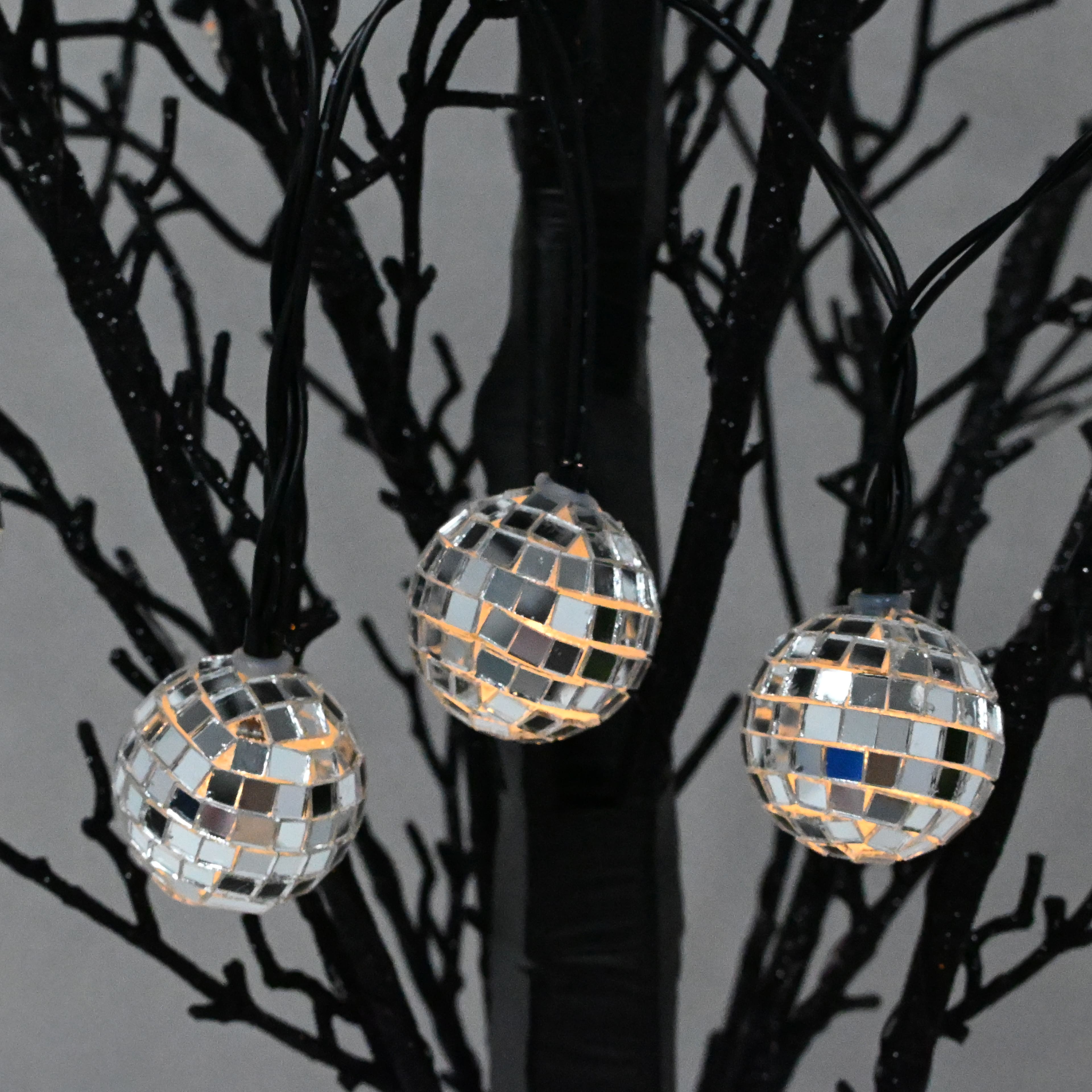 10ct. Warm White LED Silver Disco Ball Icon String Lights by Ashland&#xAE;