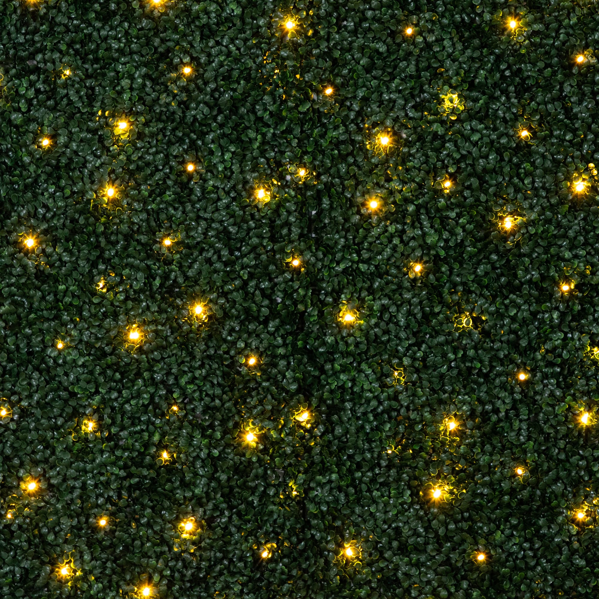 40&#x22; Pre-Lit Warm White LED Boxwood Artificial Living Wall Panel