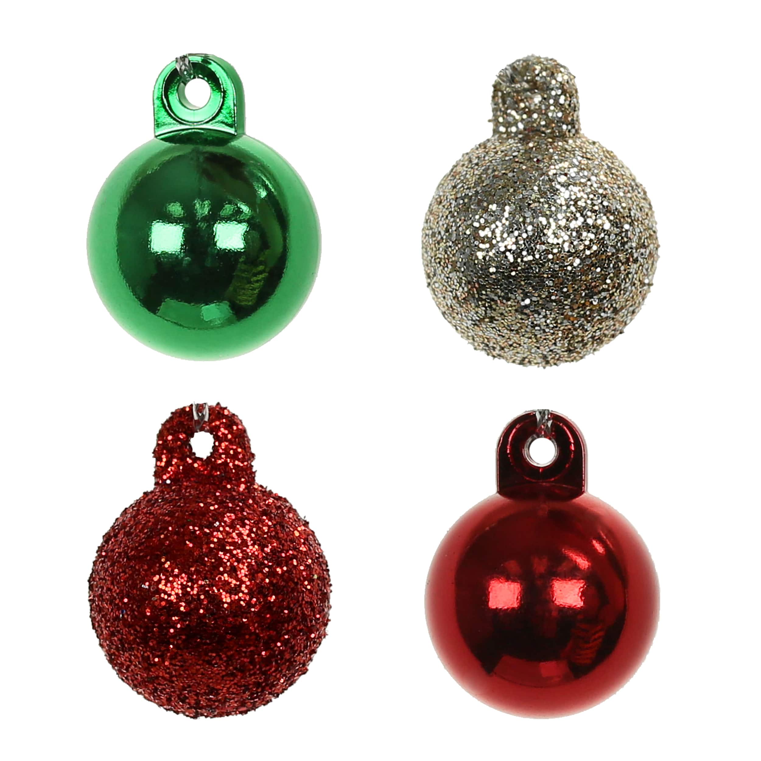 16 Pack 15mm Mini Red, Green &#x26; Gold Ball Ornaments by Ashland&#xAE;