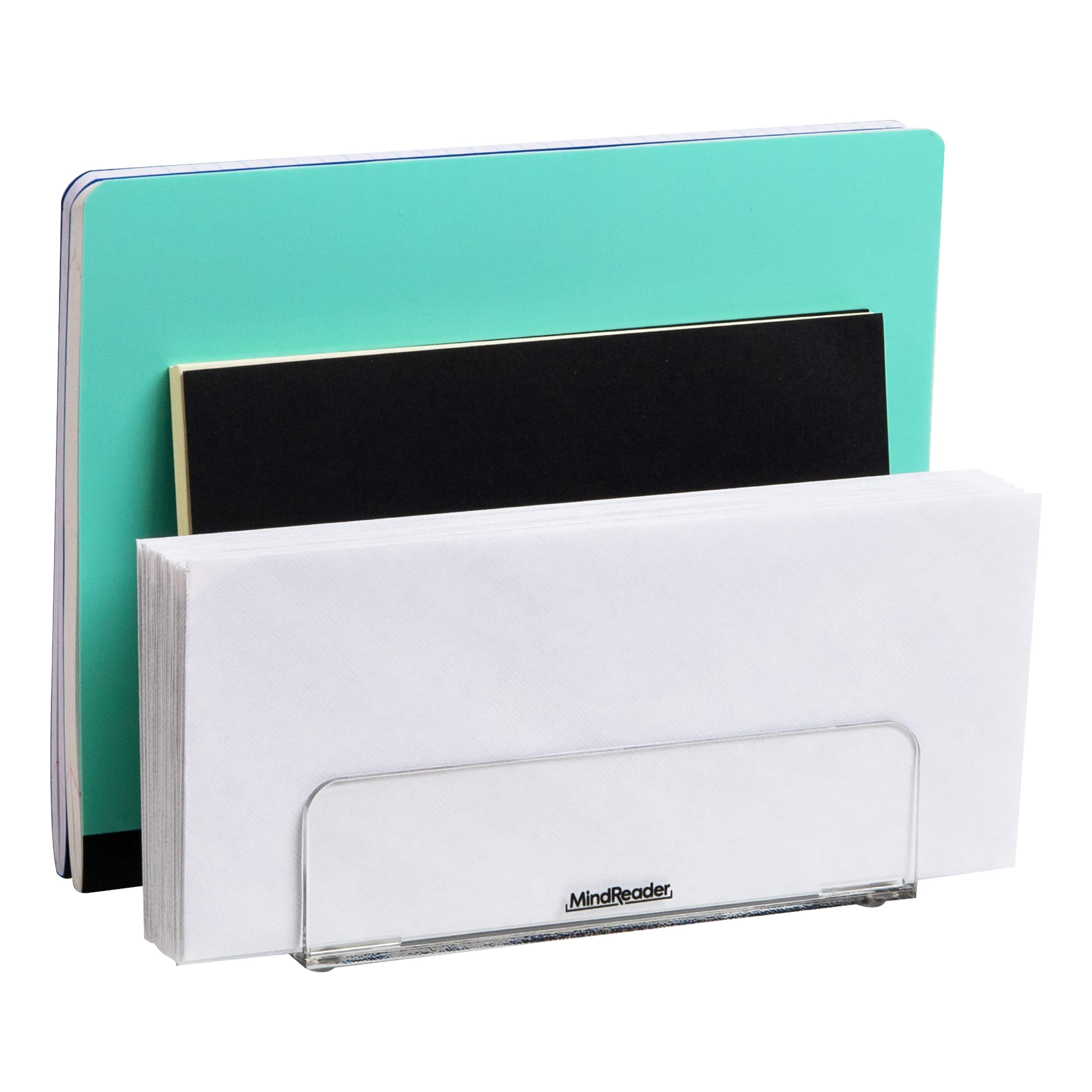 Mind Reader 3-Tier Mail Sorter, Desktop Organizer, Mail Organizer, Modern, Office, Acrylic, 7"L x 4"W x 4"H, Clear