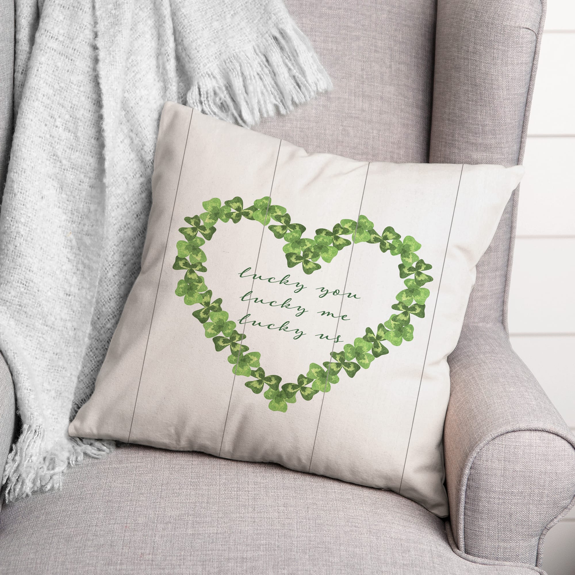 Lucky You Me Us St. Patrick's Day Throw Pillow