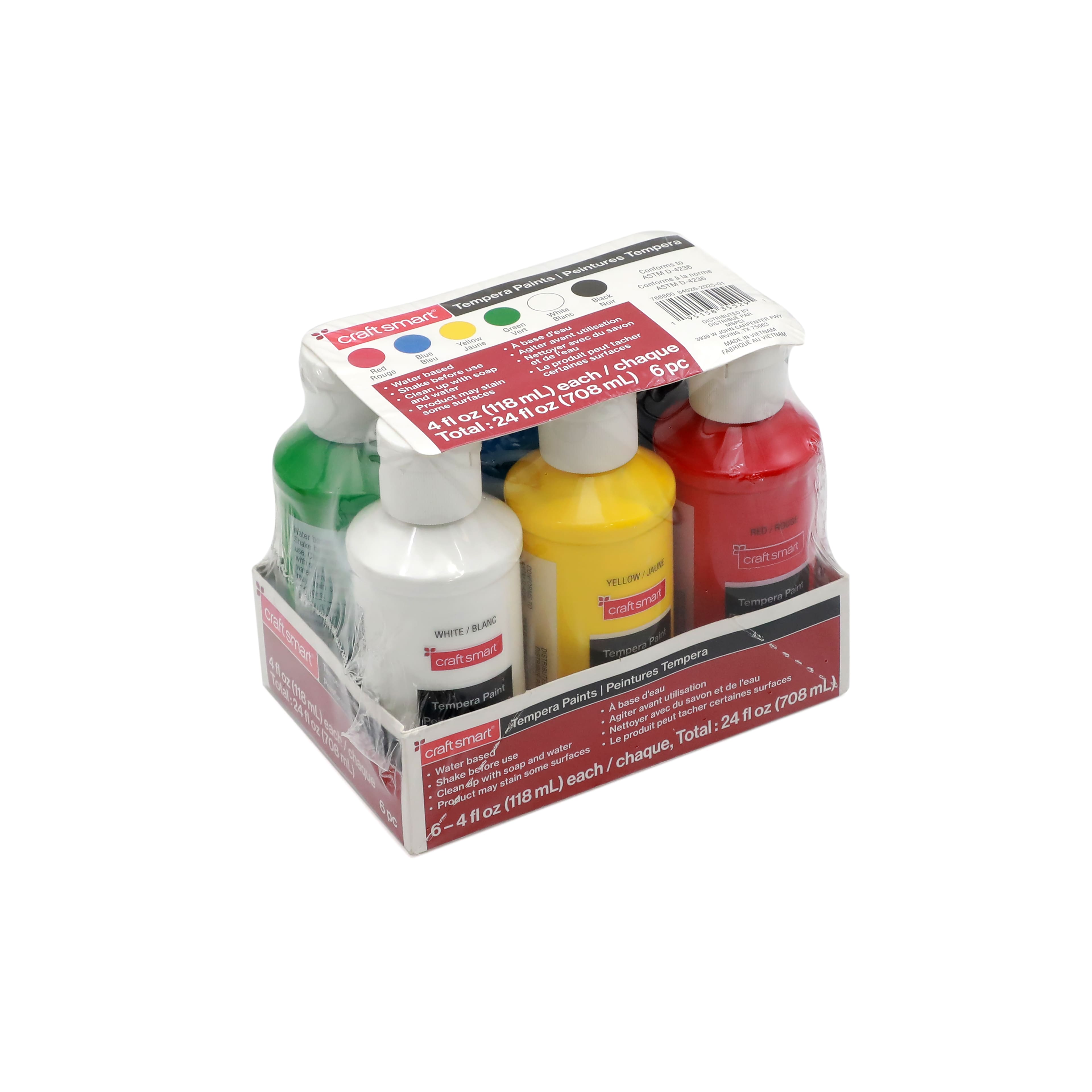 6 Colour Primary Tempera Paints Set by Craft Smart®
