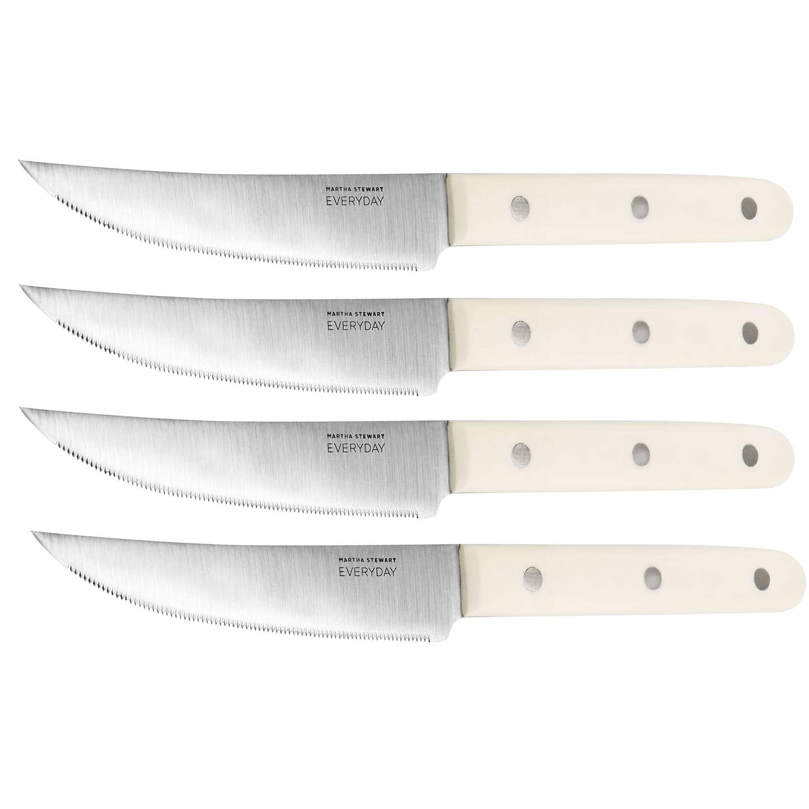 Martha Stewart Everyday 4-Piece White Stainless Steel Steak Knife Set