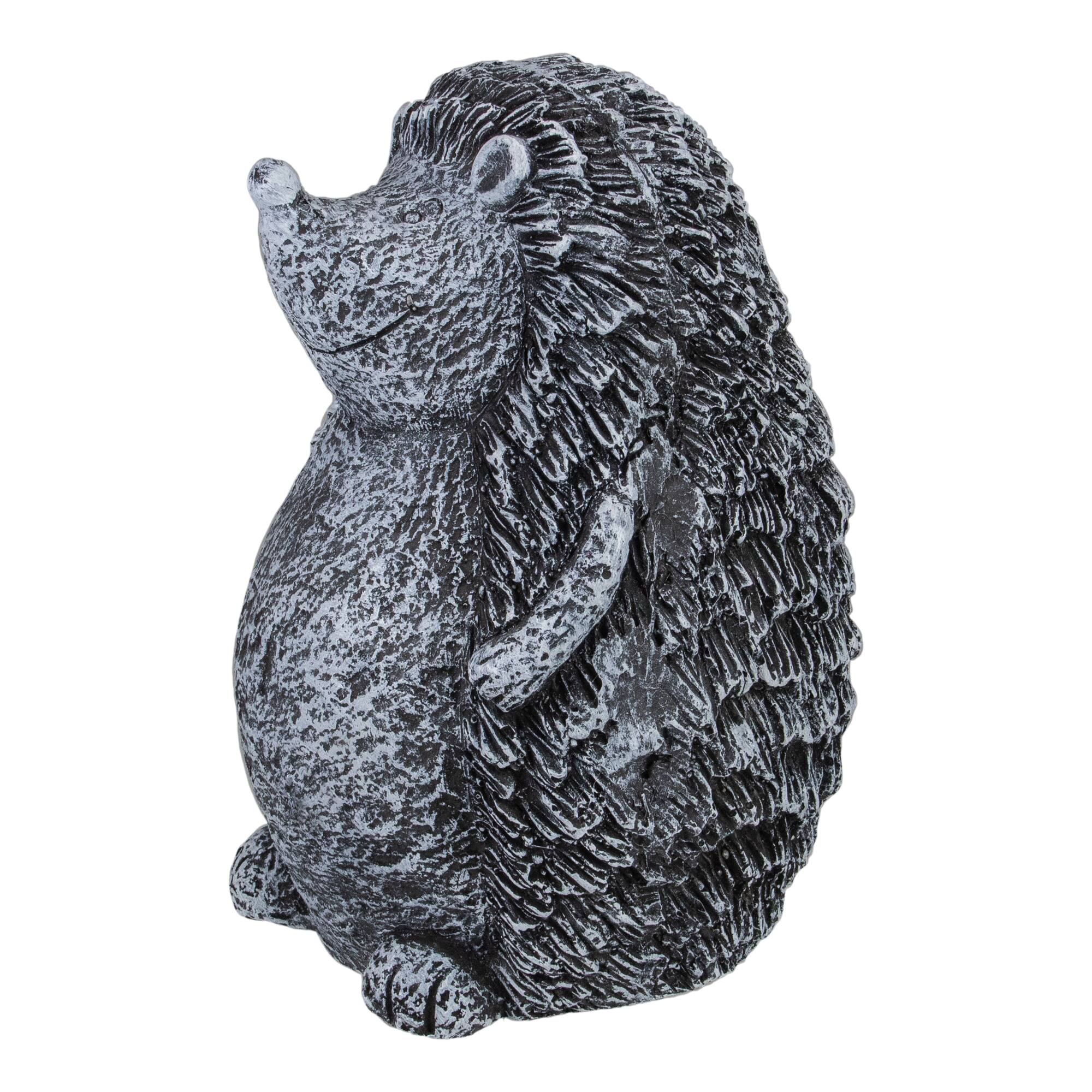 15&#x22; Gray Standing Hedgehog Outdoor Garden Statue