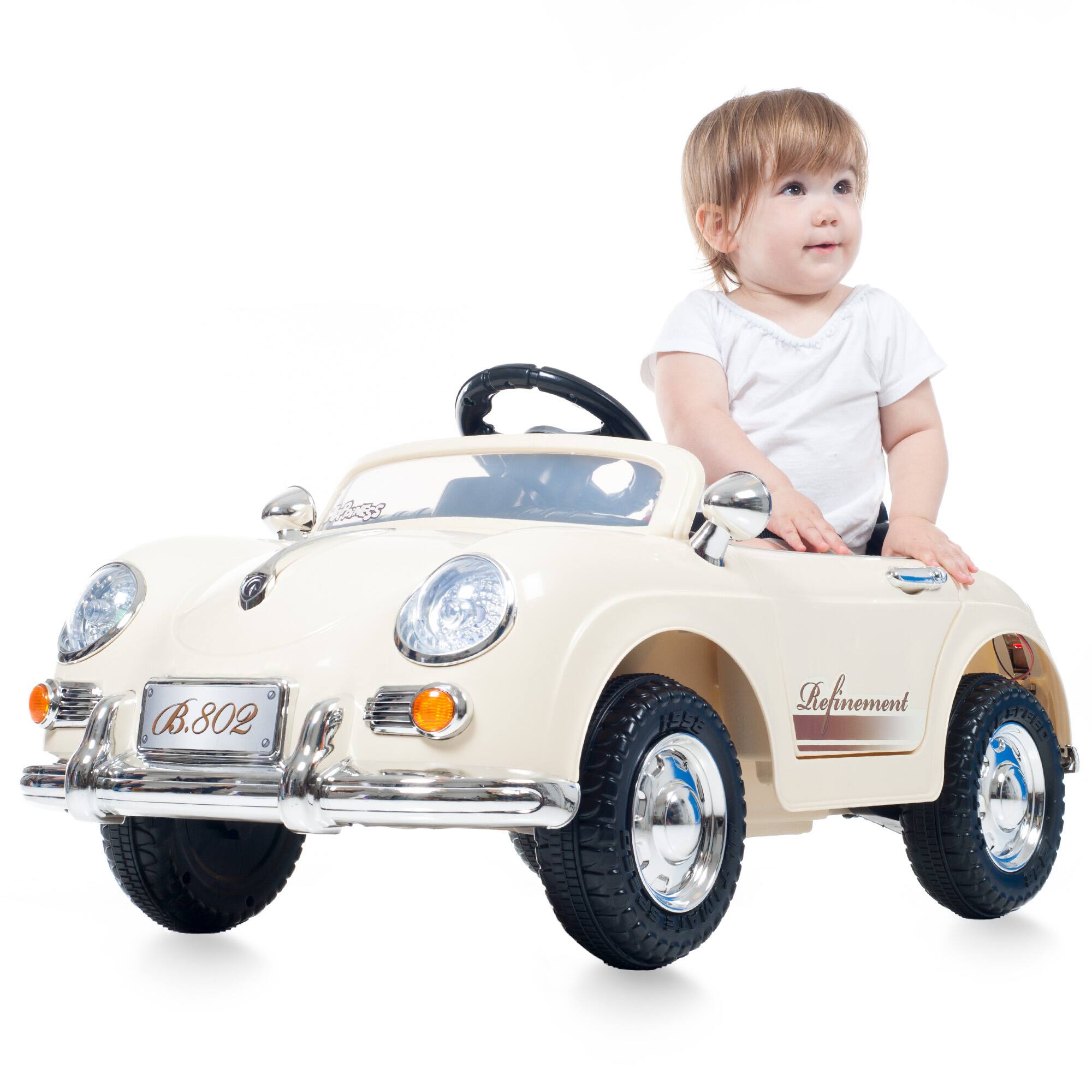 Toy Time White Battery Operated Ride-On Sports Car