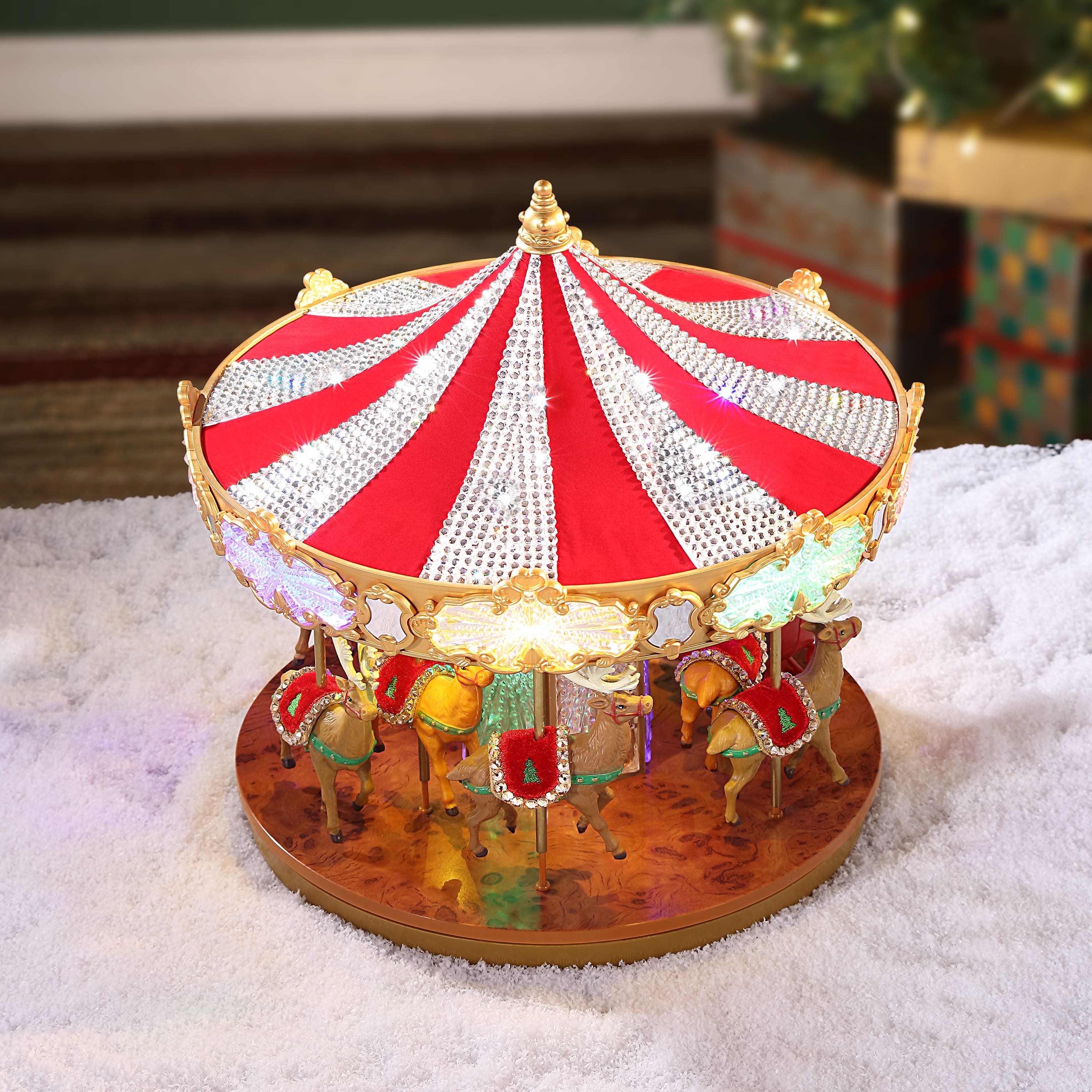 Mr. Christmas 12" Animated Crystal Very Merry Carousel