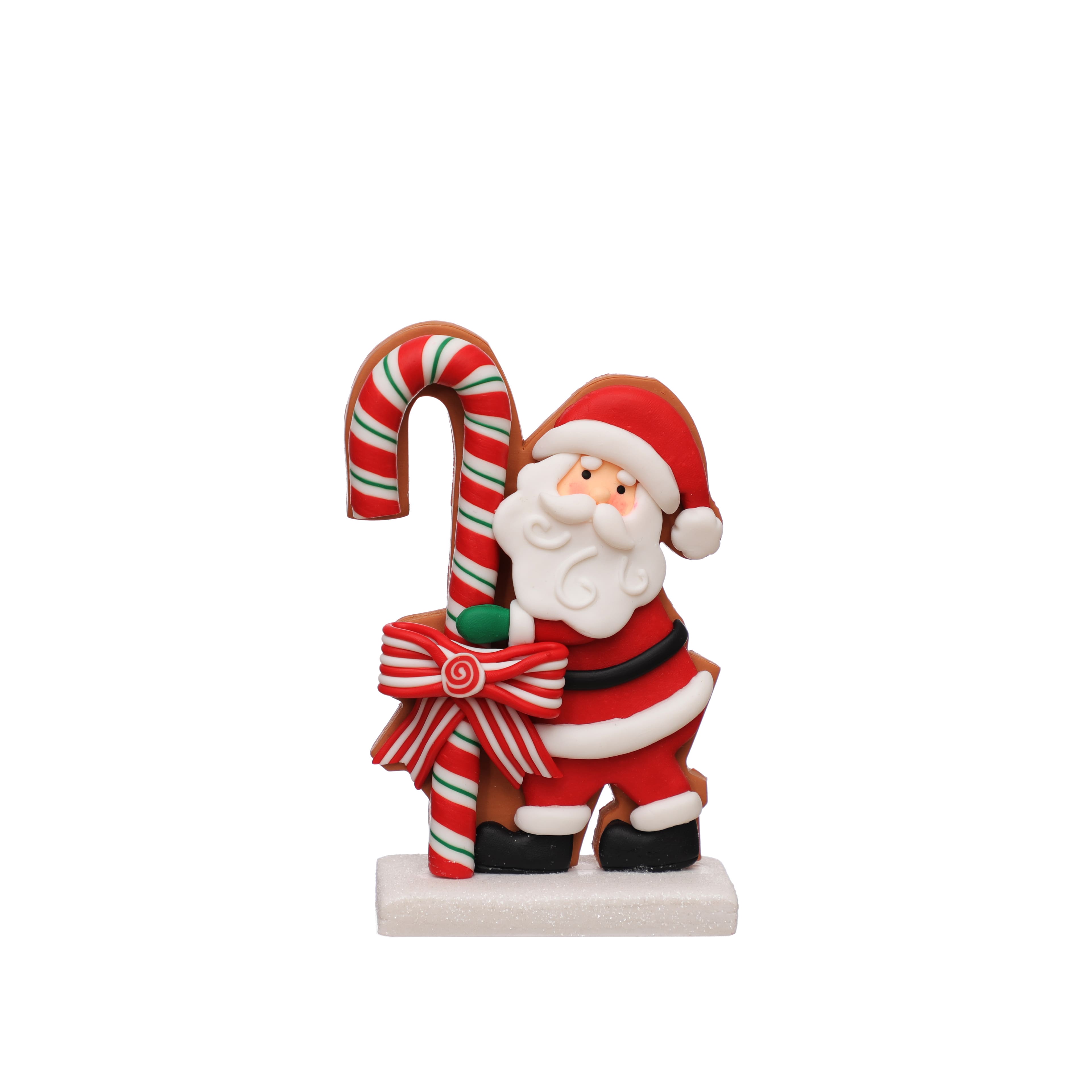 6&#x22; Santa with Candy Cane Clay Tabletop D&#xE9;cor by Ashland&#xAE;
