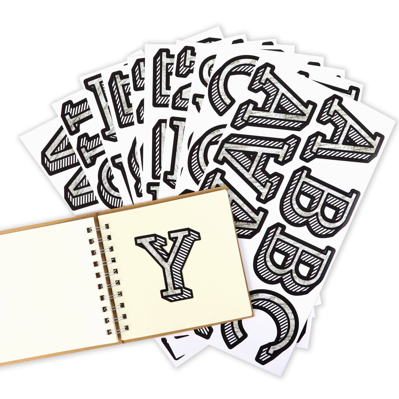 12 Pack: Shadow Alphabet Stickers by Recollections™