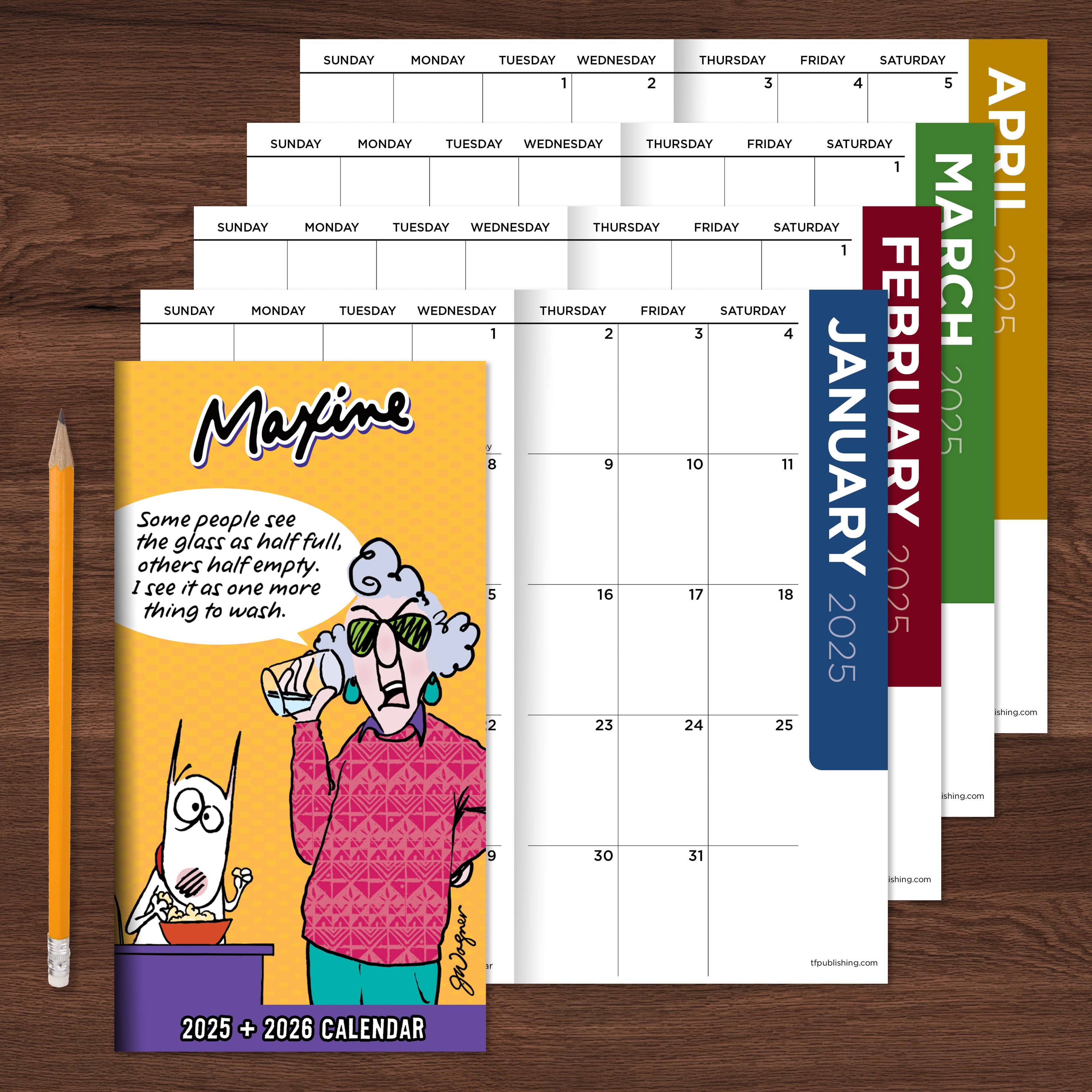 TF Publishing 2025-2026 Small Maxine Monthly Pocket Planner