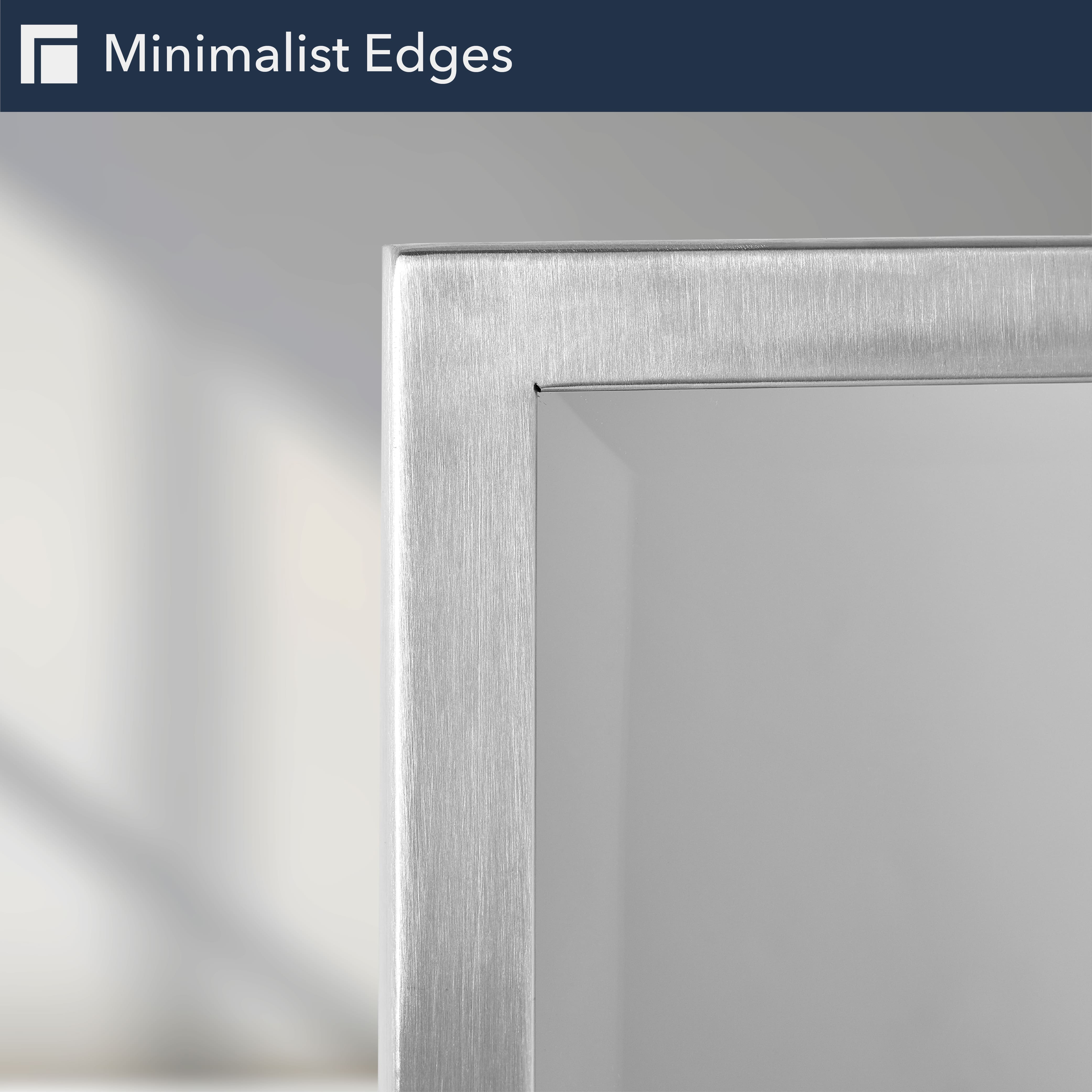 Head West Brushed Nickel Stainless Steel Beveled Accent Vanity Mirror