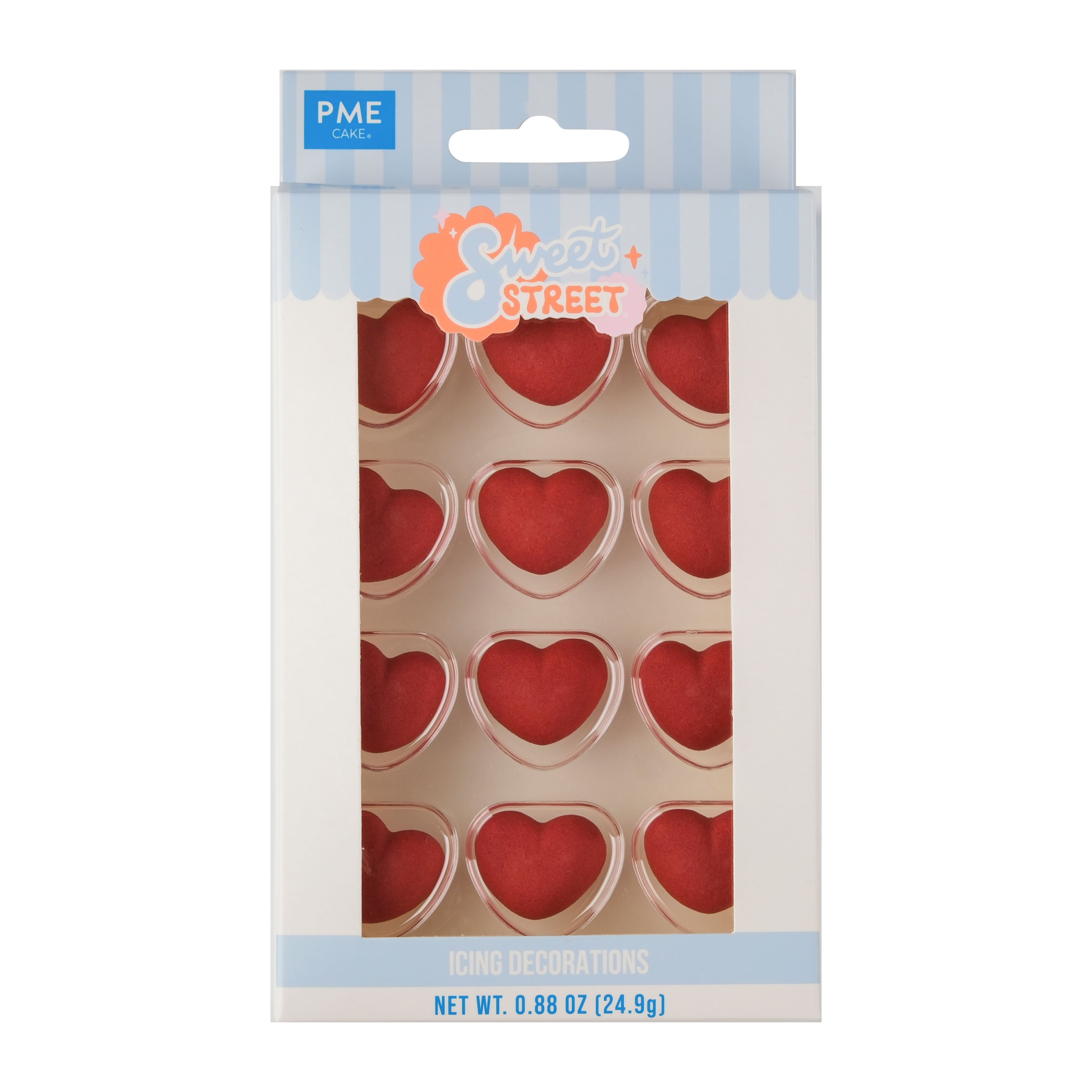 PME Cake Sweet Street&#xAE; Red Hearts Icing Decorations