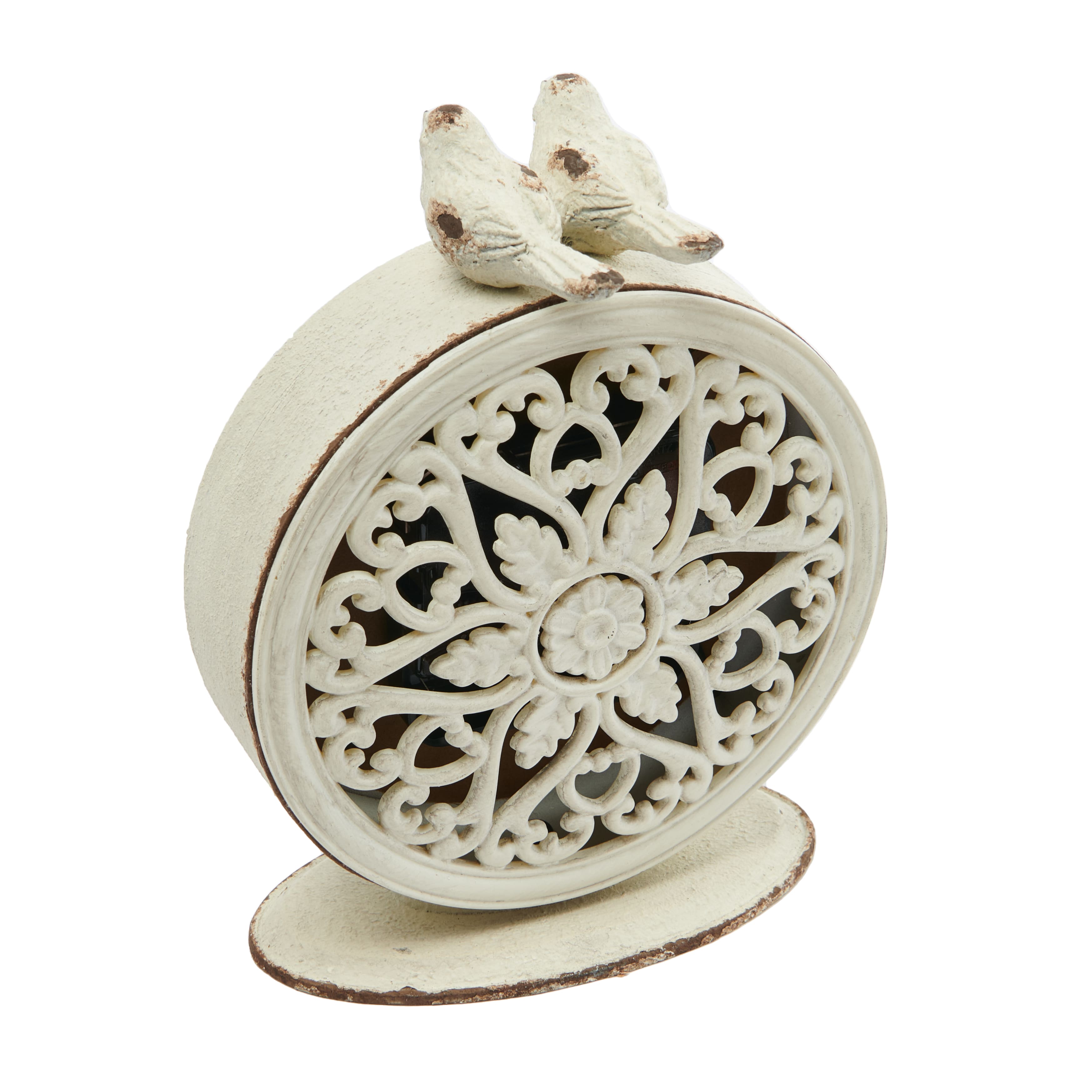 Hello Honey&#xAE; 6&#x22; Vintage Pewter Mantel Clock with Birds
