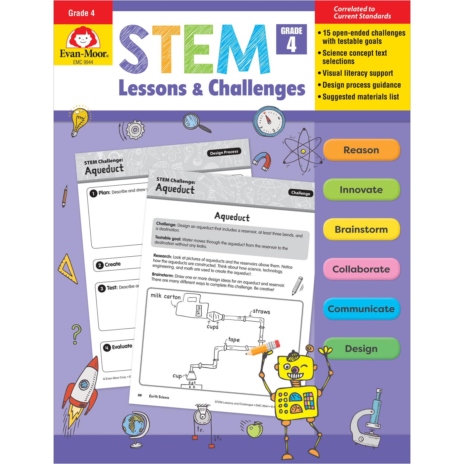 Evan-Moor® STEM Lessons & Challenges, Grade 4