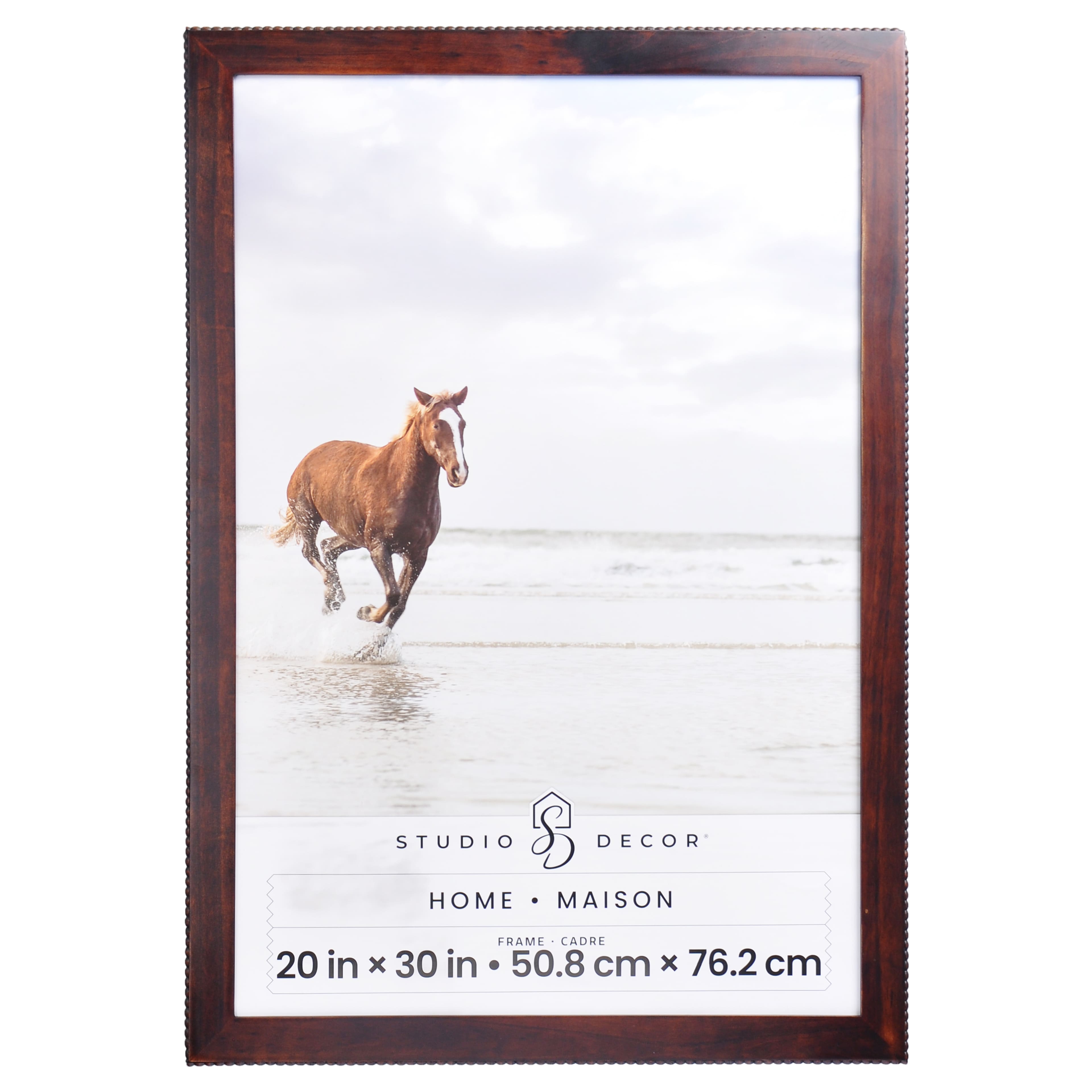 Home Brown with Beaded Edge Wood Wall Frame by Studio D&#xE9;cor&#xAE;