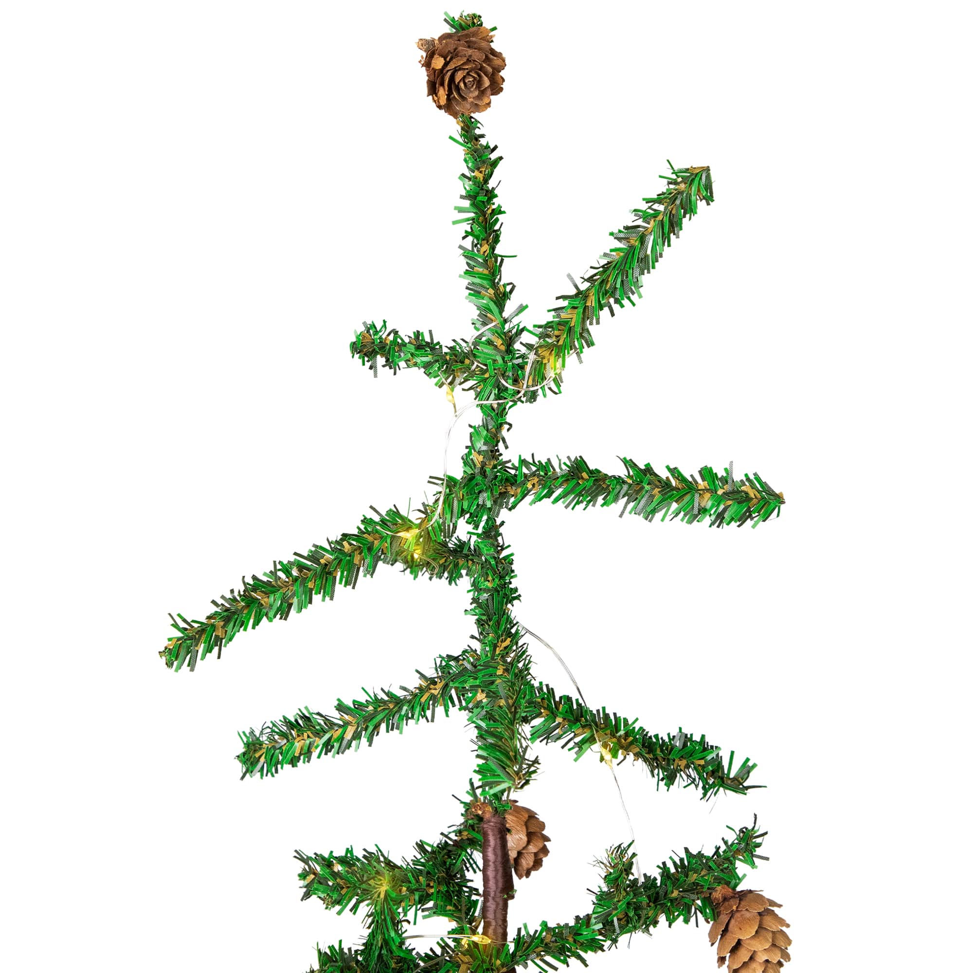 4ft. Pre-Lit Christmas Tree with Pinecones & Burlap Base, Clear Lights
