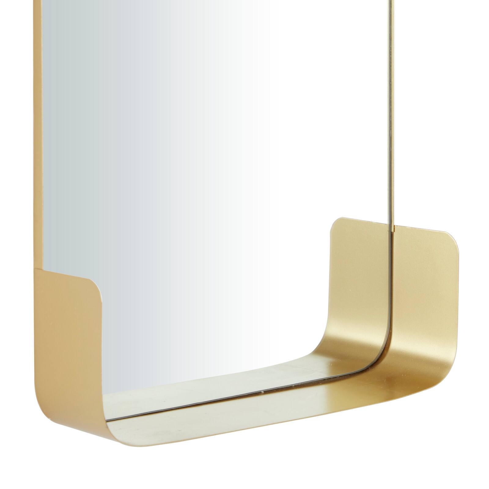 Gold Metal Modern Wall Mirror, 16&#x22; x 4&#x22; x 22&#x22;