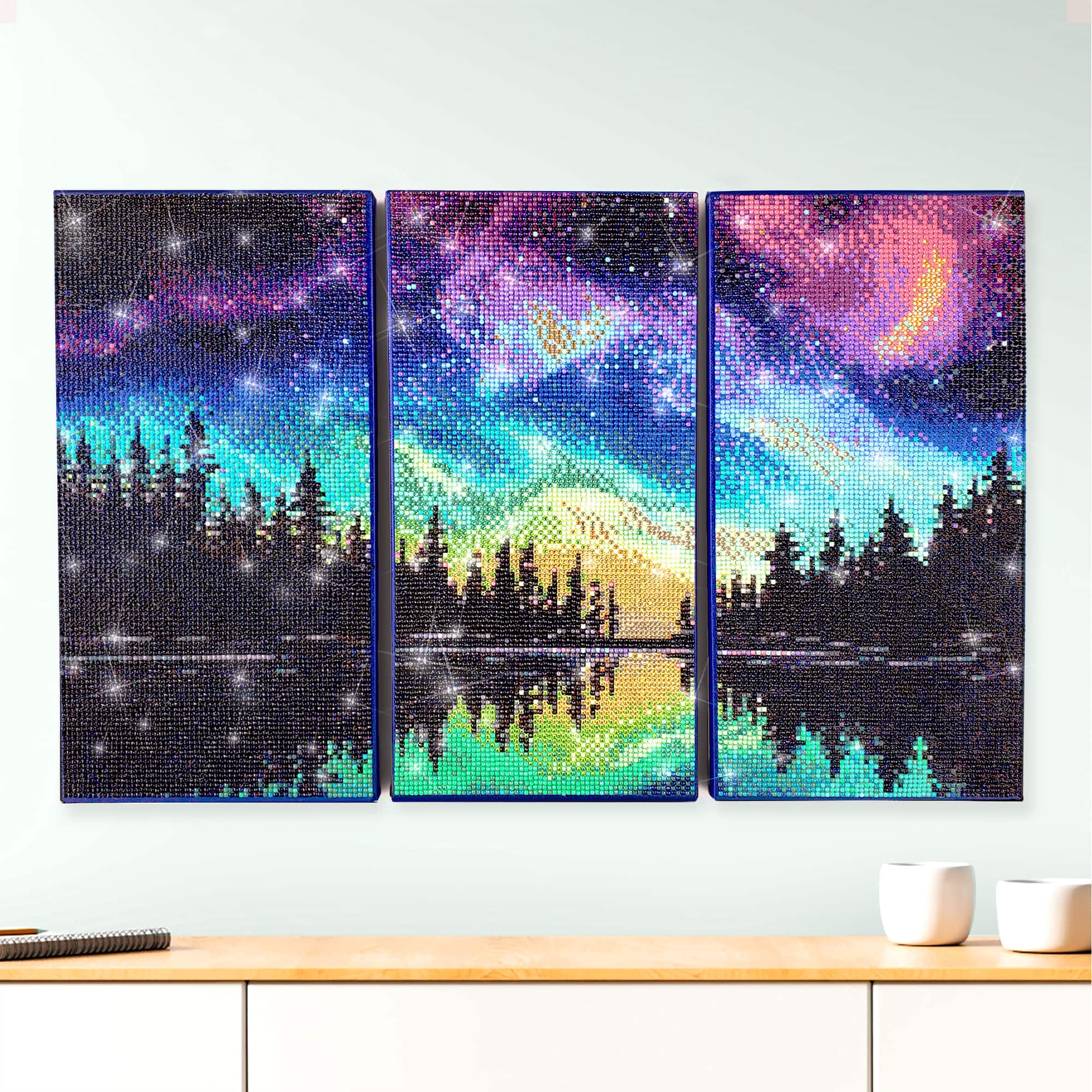 ArtSkills&#xAE; Brilliant Art Northern Lights Stretched Canvas Diamond Painting Kit