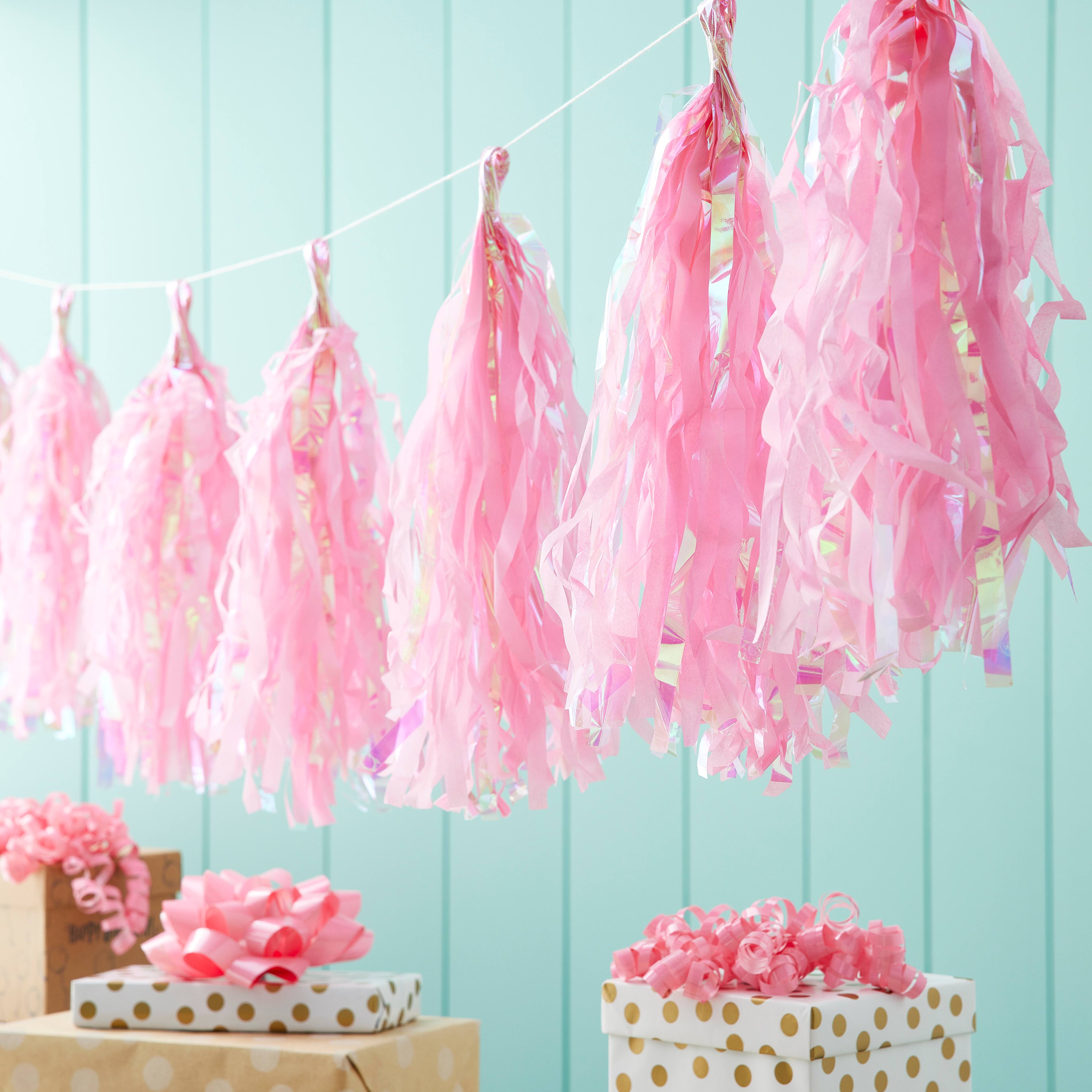 12 Pack: Pink Tissue Tassel Garland by Celebrate It&#x2122;