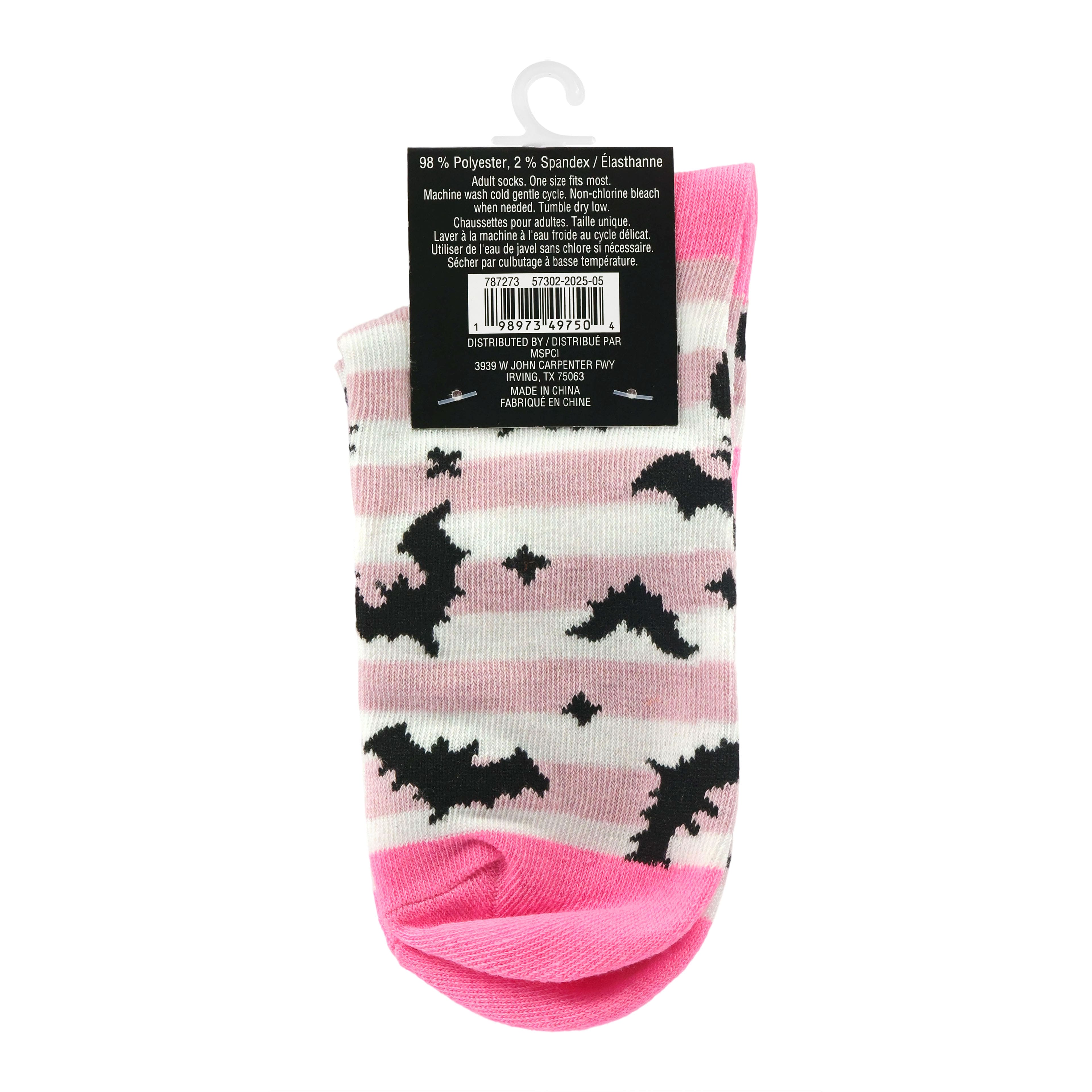 Pink &#x26; White Bat Ankle Socks by Celebrate It&#x2122;