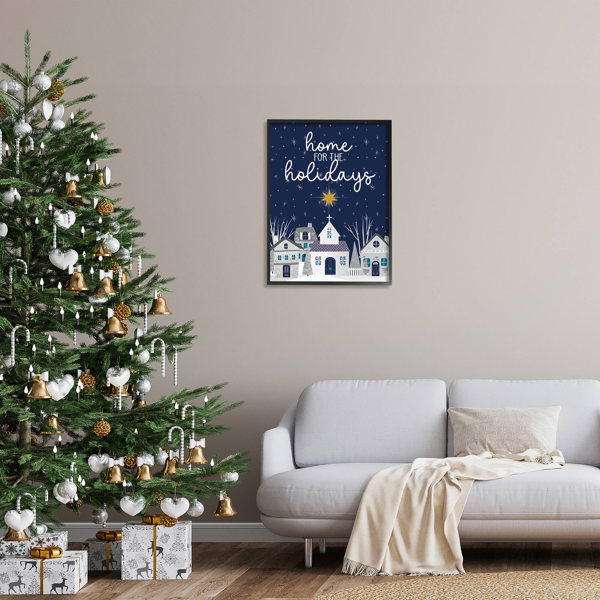 Stupell Industries Home For The Holidays Night Sky Framed Giclee Art