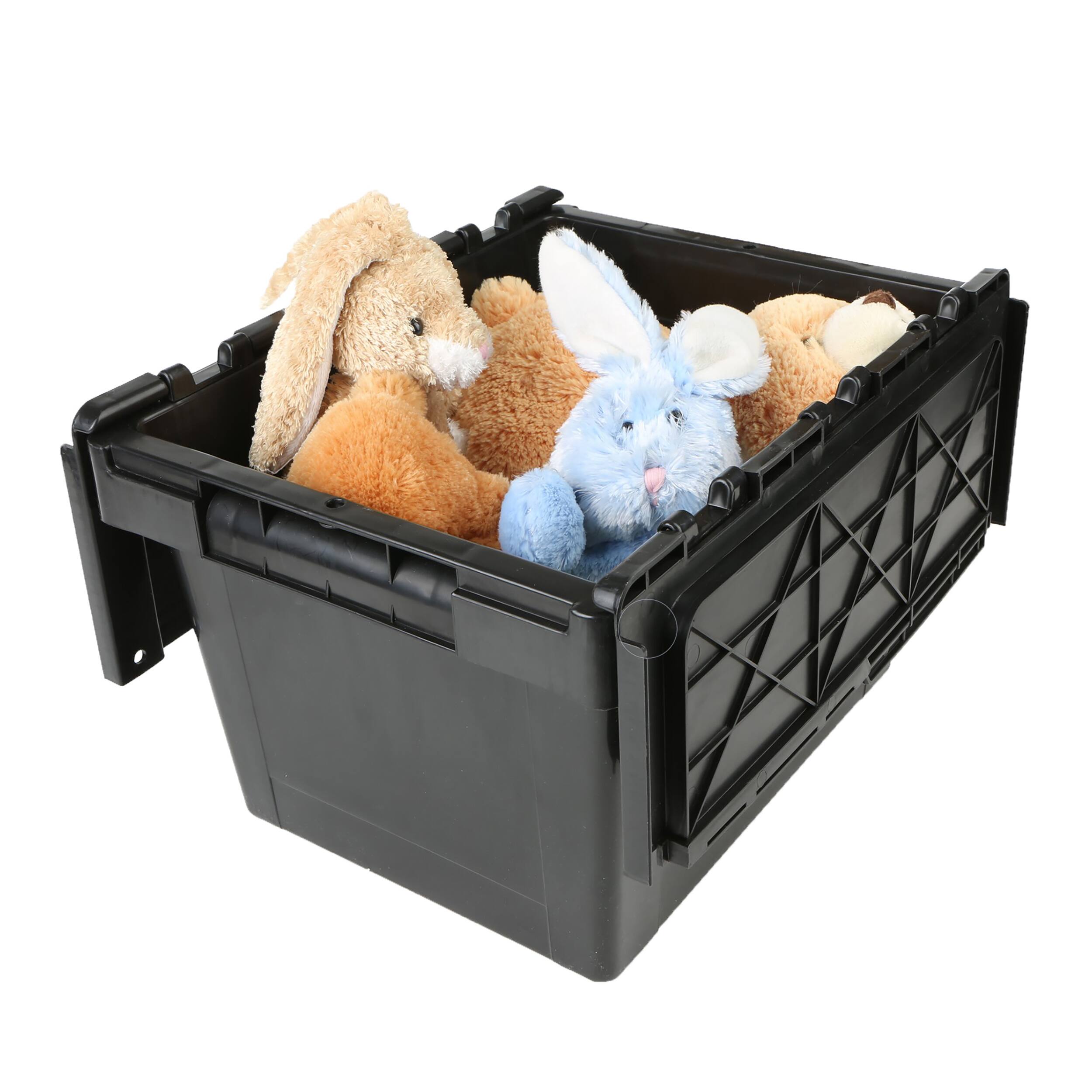 Mind Reader Black Heavy Duty Plastic Crate Storage Bin