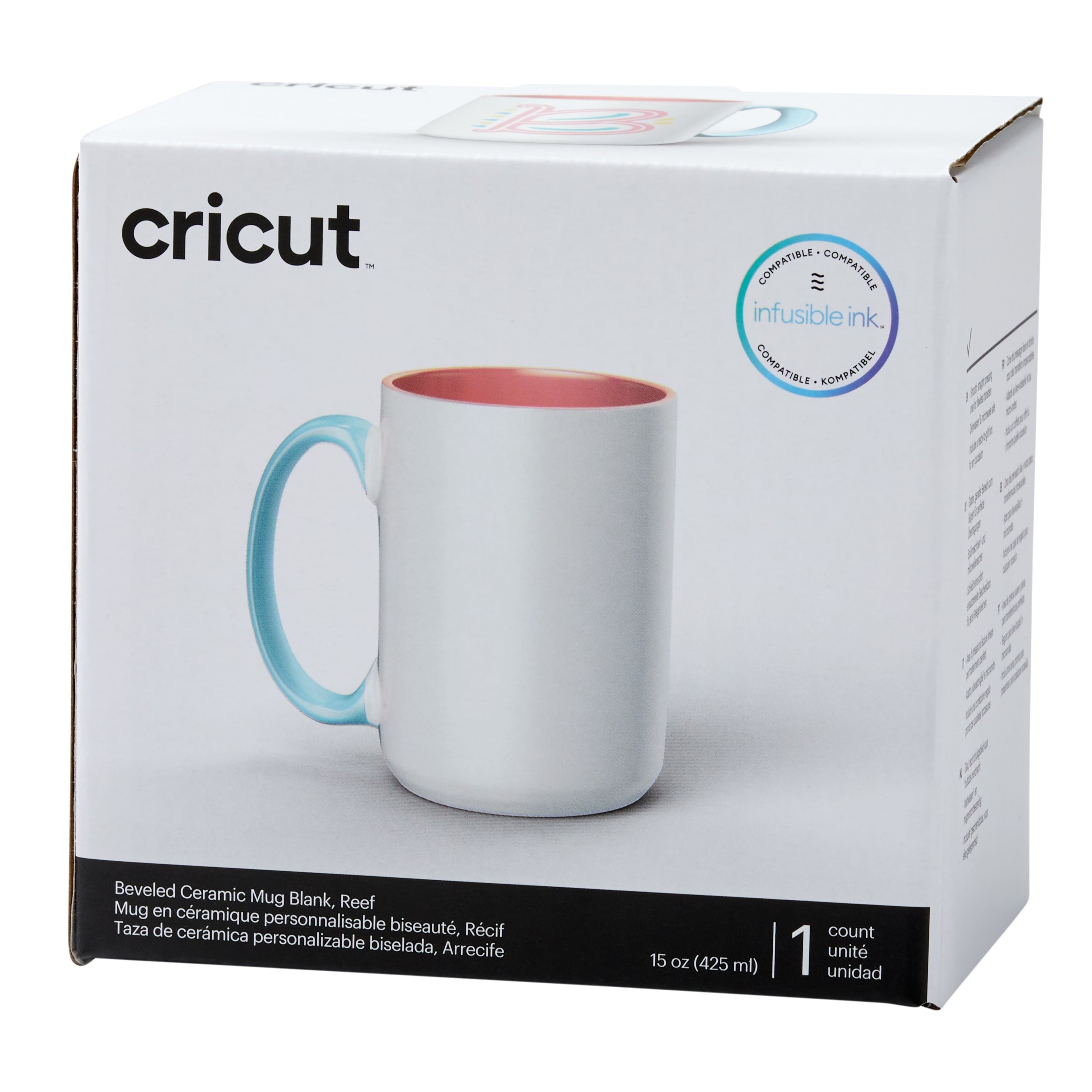 Cricut® Blank Beveled Ceramic Mug, 15oz.