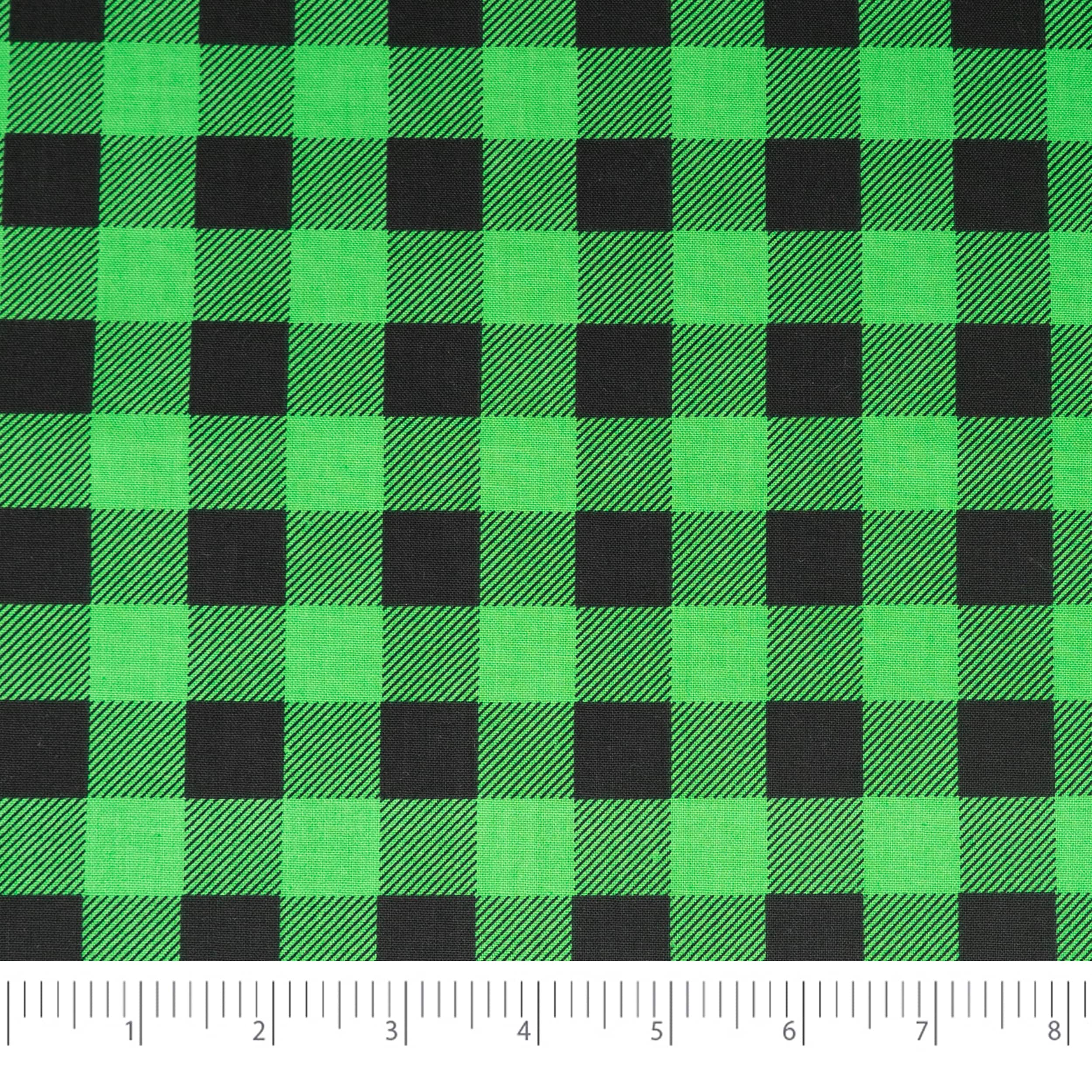 SINGER Christmas Holiday Green Buffalo Check Cotton Fabric